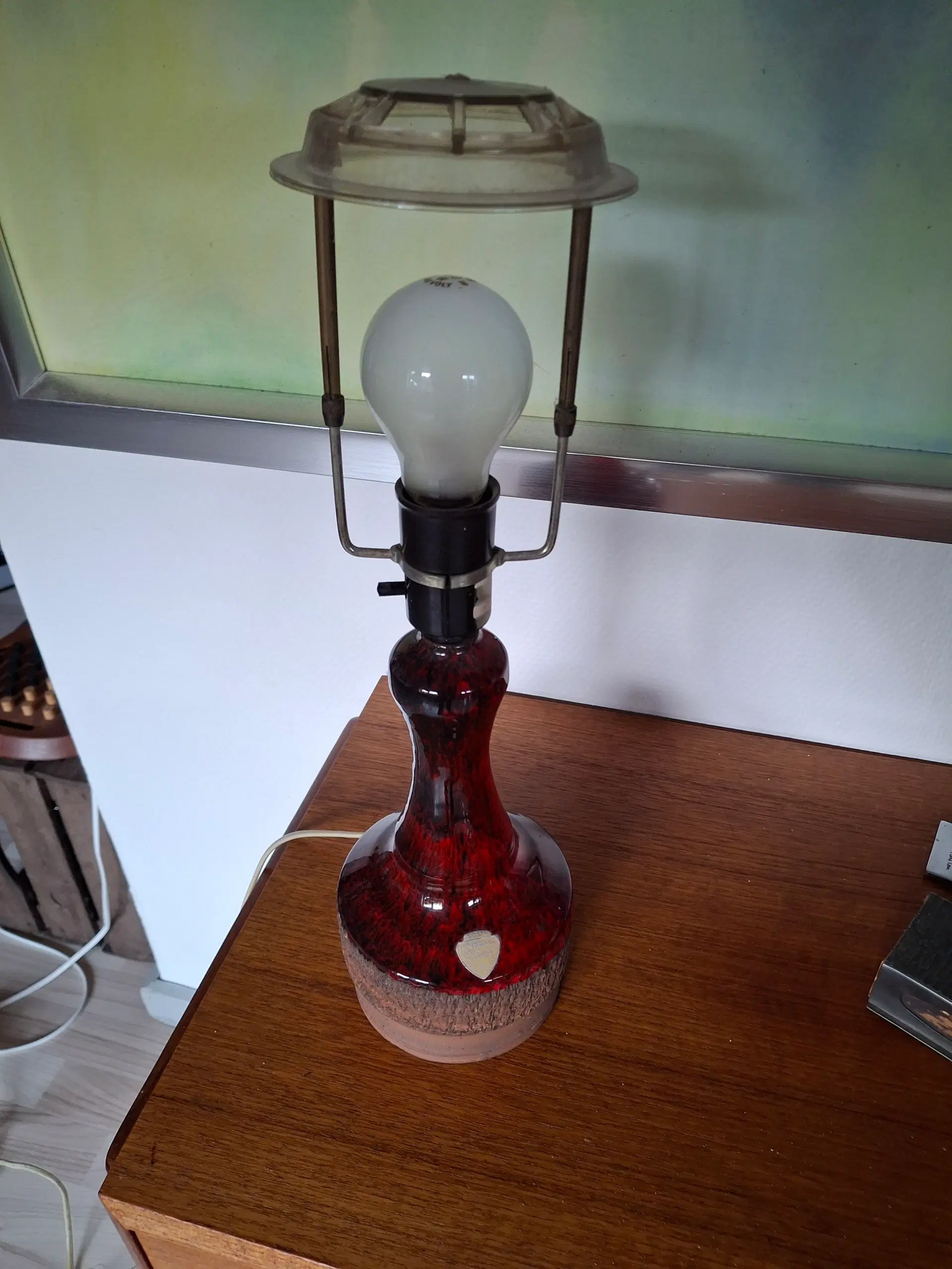 Retro keramik bordlampe lavet af Ernst faxe