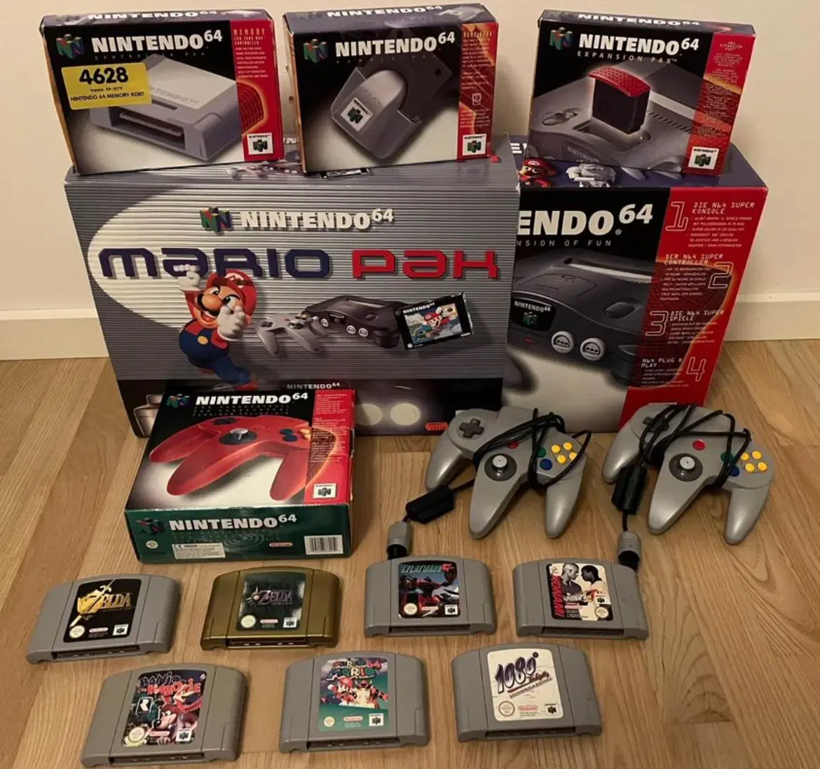 Super Nintendo64 med en masse tilbehør (MIB)