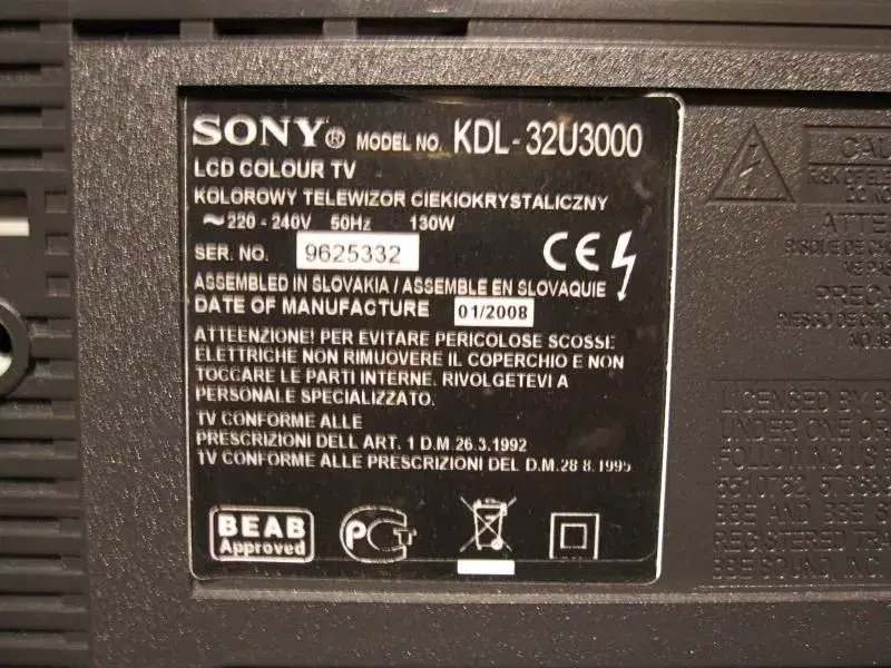 Sony KDL-32U3000 INVERTER LTA320WT-L06