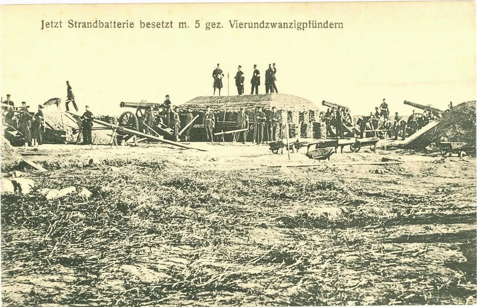 Krigen 1864 Strandbatteri med kanoner