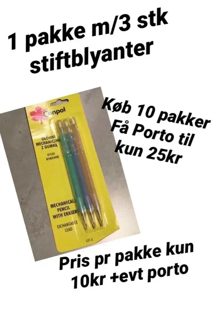 10 pakker nye stiftblyanter