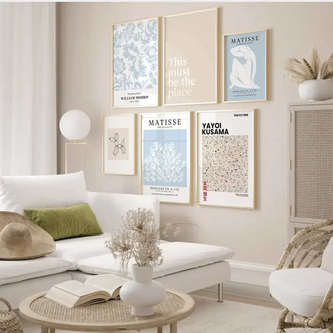 Indret hjemmet med Blå kunst plakater fra Admendk