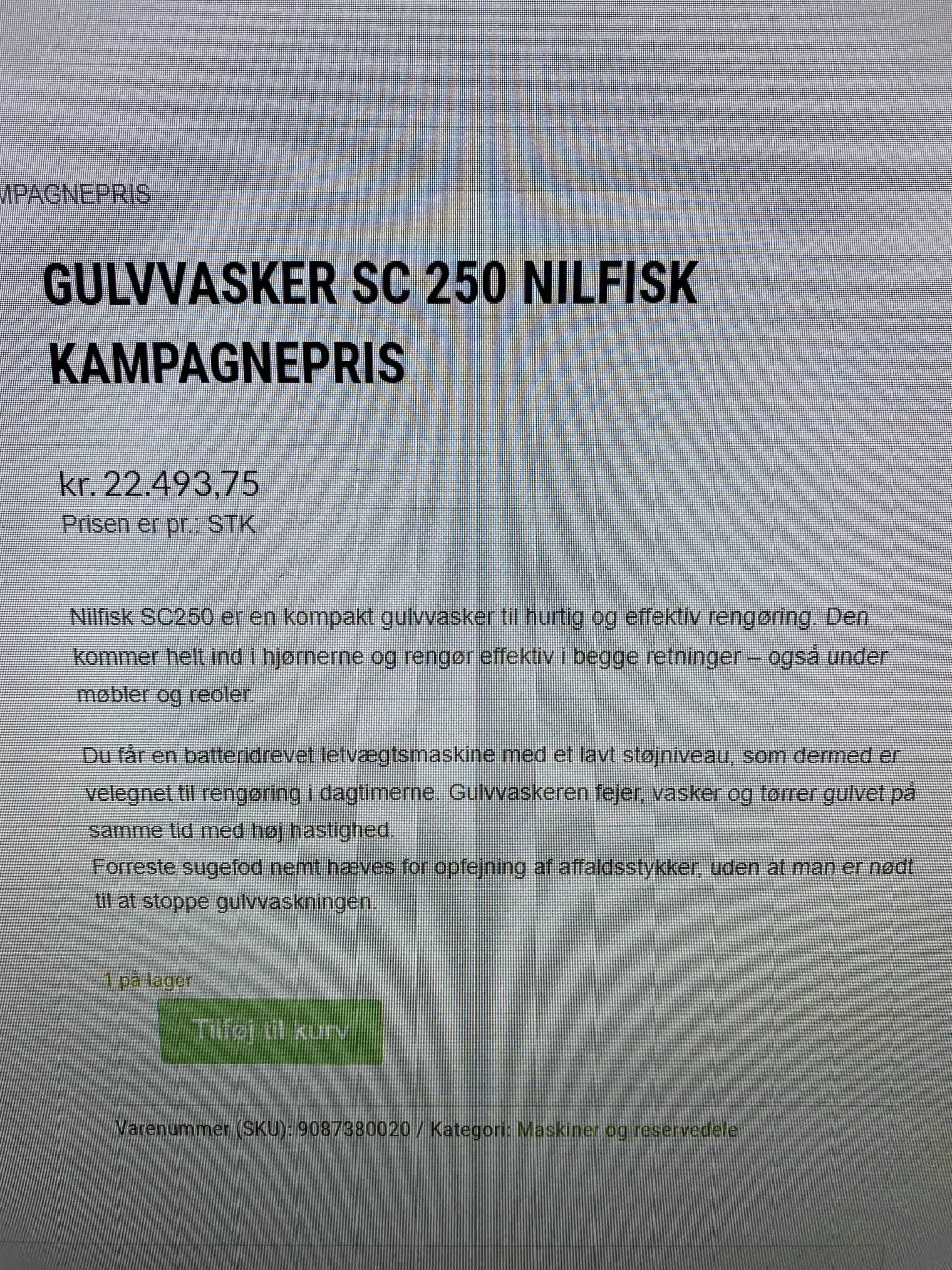 Gulvvasker Nilfisk SC250