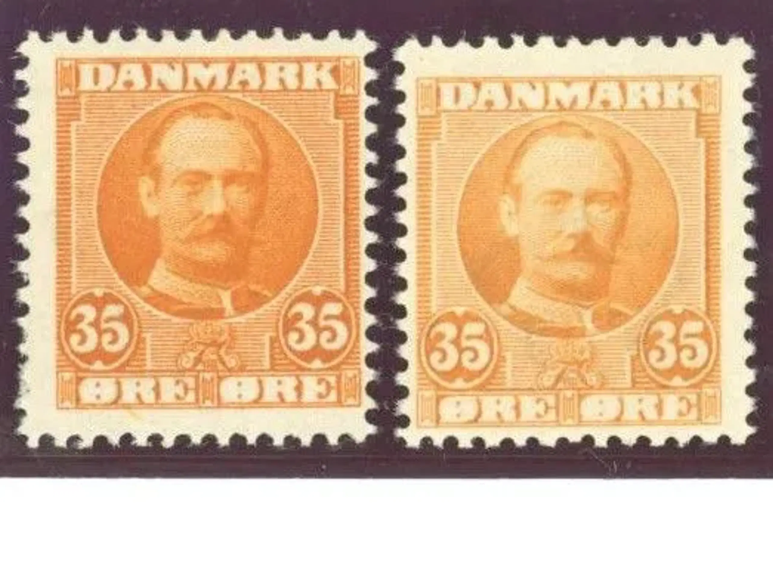 DK Fr VIII 35 øre orange og gul