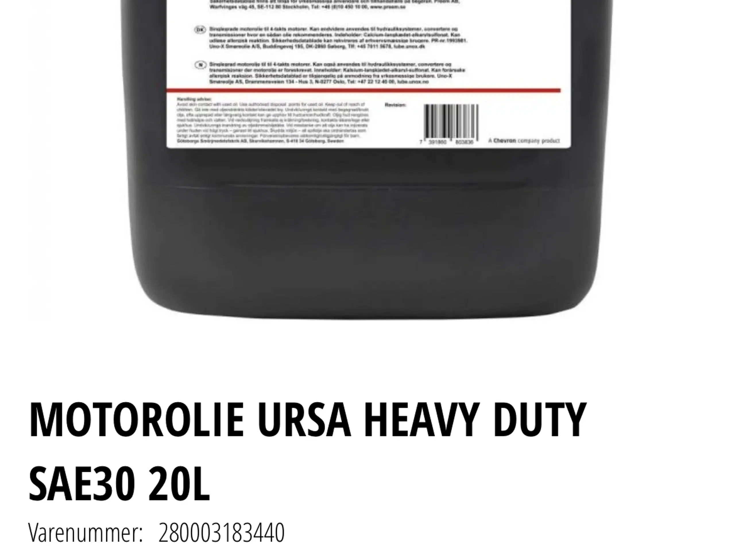 MOTOROLIE URSA HEAVY DUTY SAE30 20L