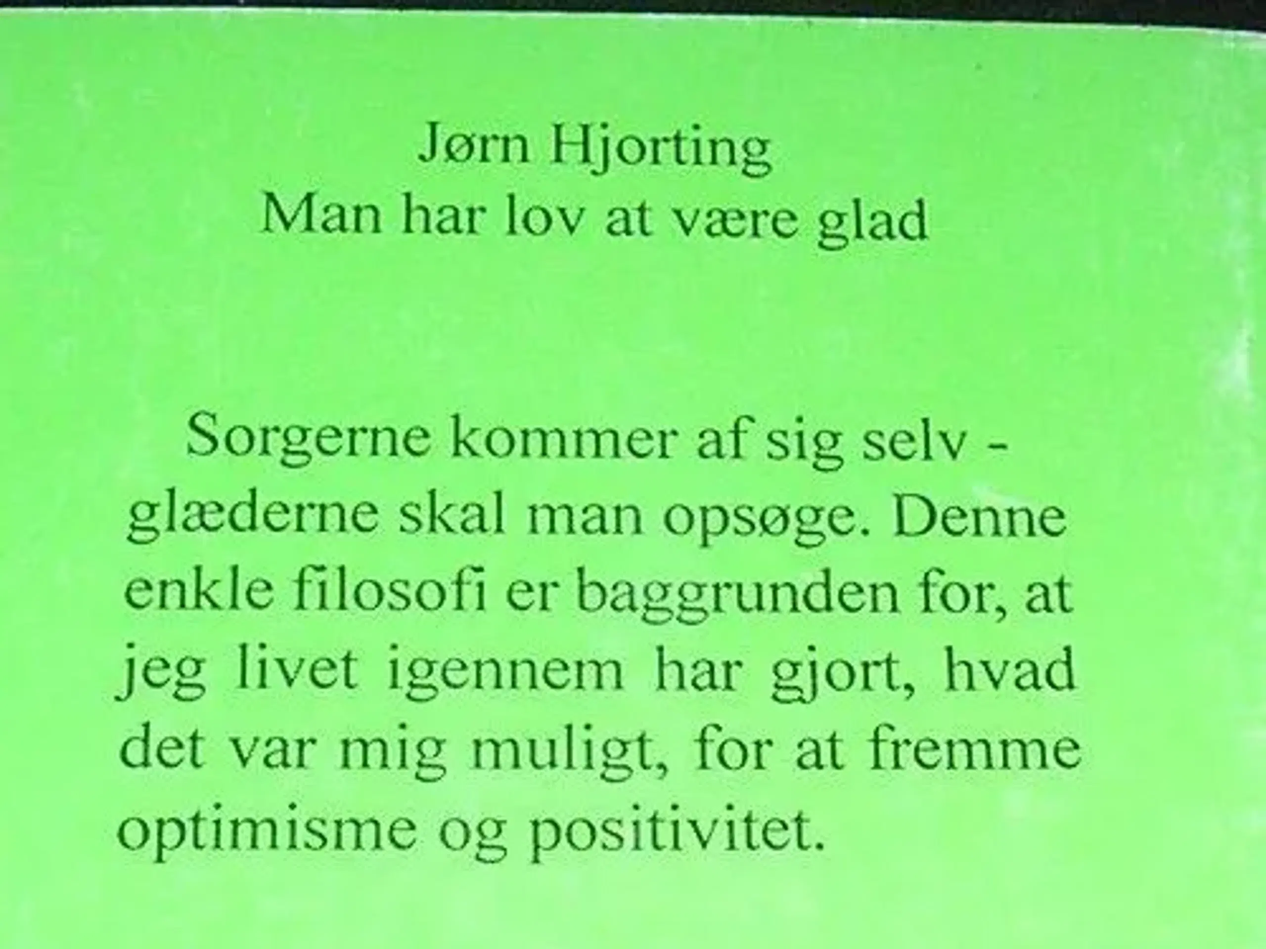 man har da lov til at være glad, af Jørn