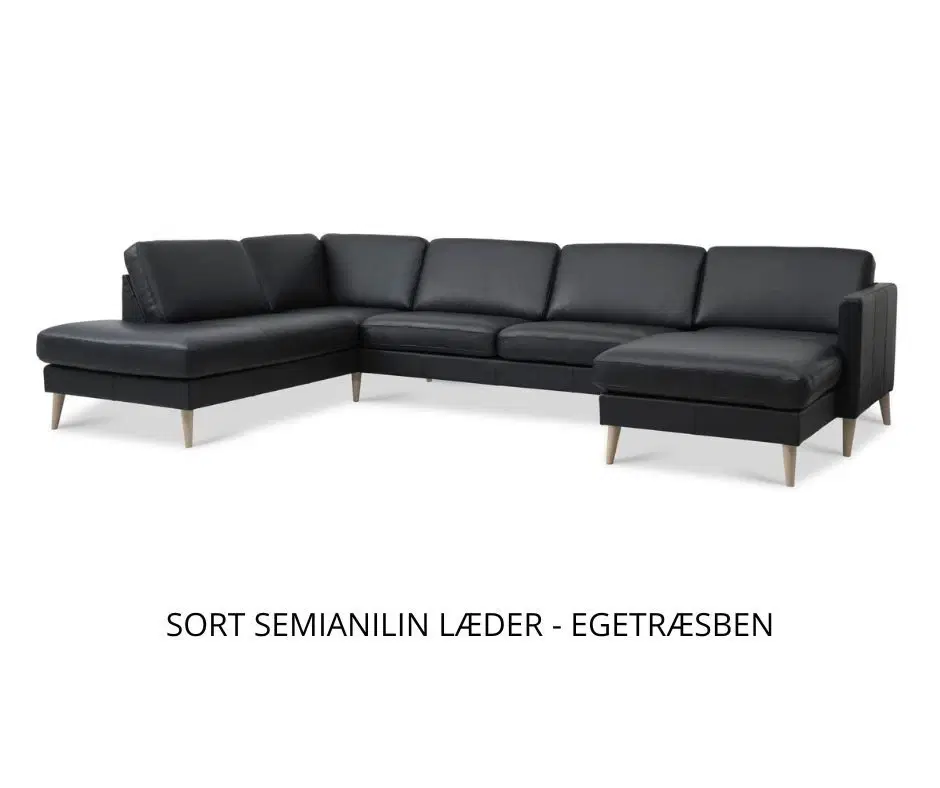 Ny u-sofa stof eller læder