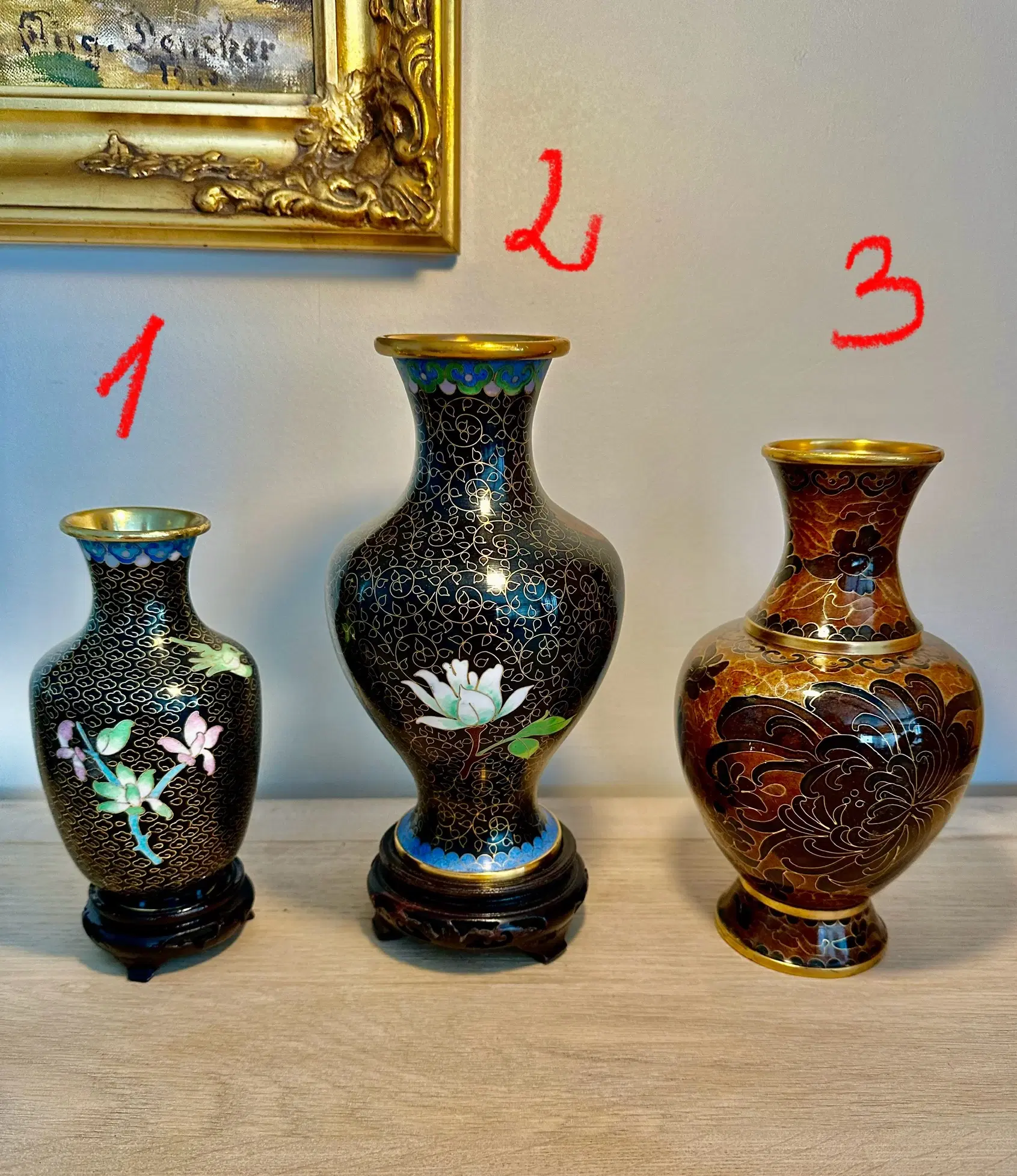 Vintage CLOISONNE vaser sælges