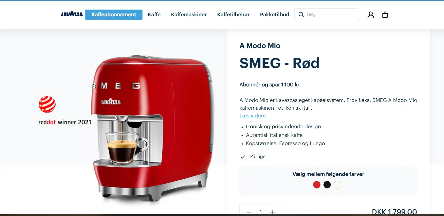 Smeg Lavazza espressomaskine