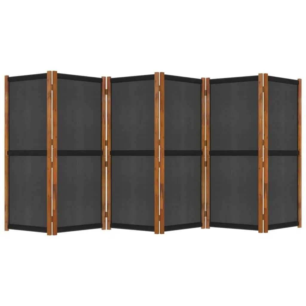 6-panels rumdeler 420x180 cm sort