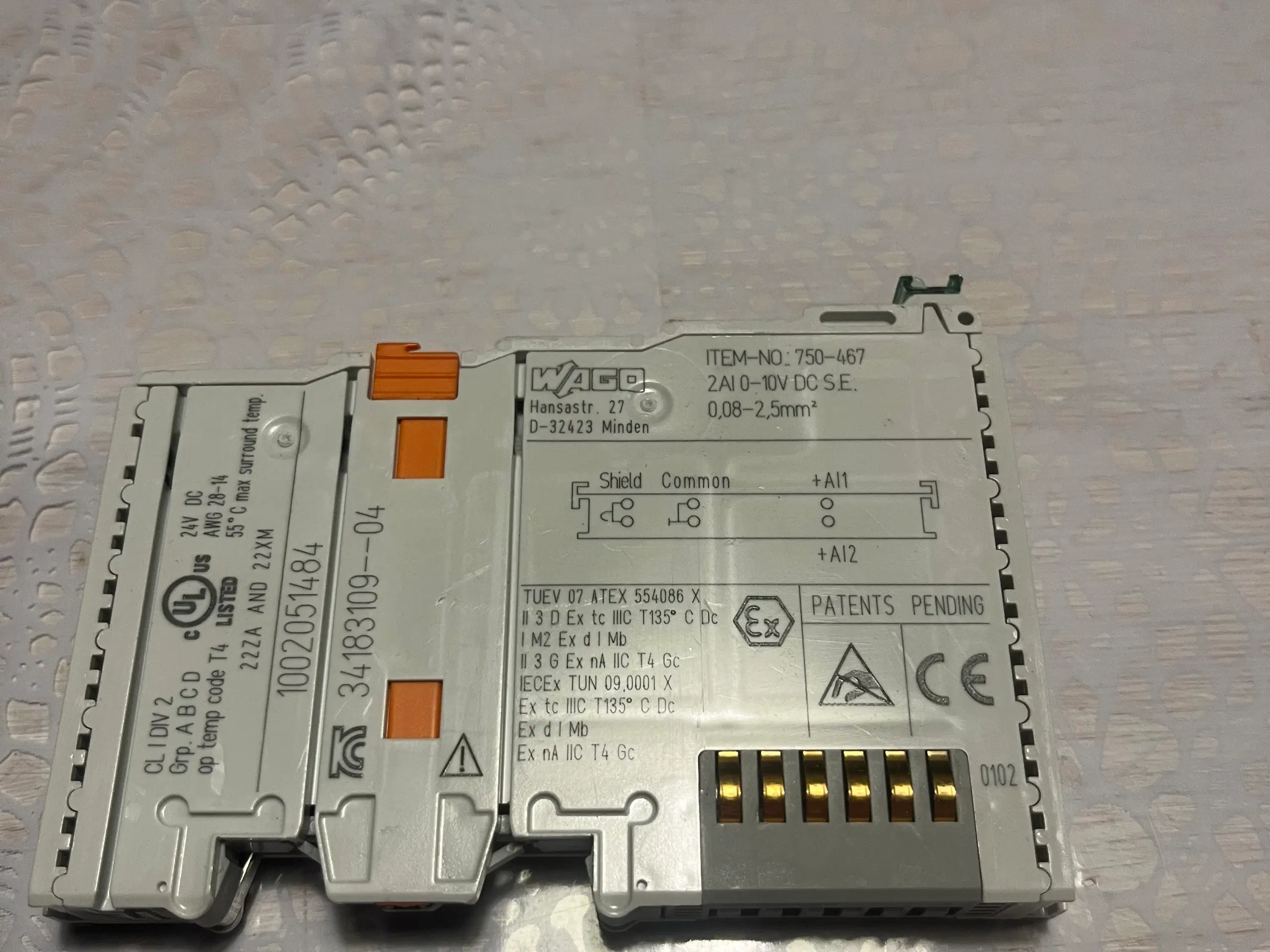 WAGO 750-467 analog input kort til plc