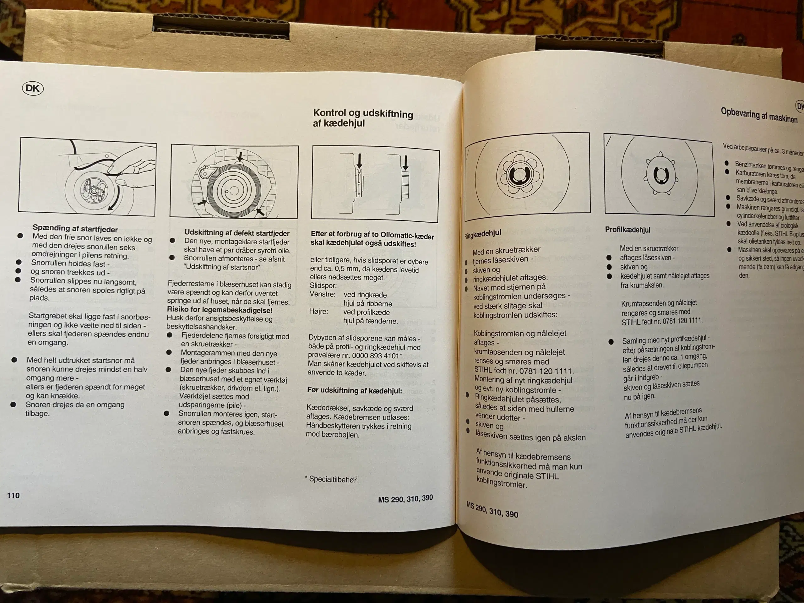 Stihl motorsav instruktionsbog