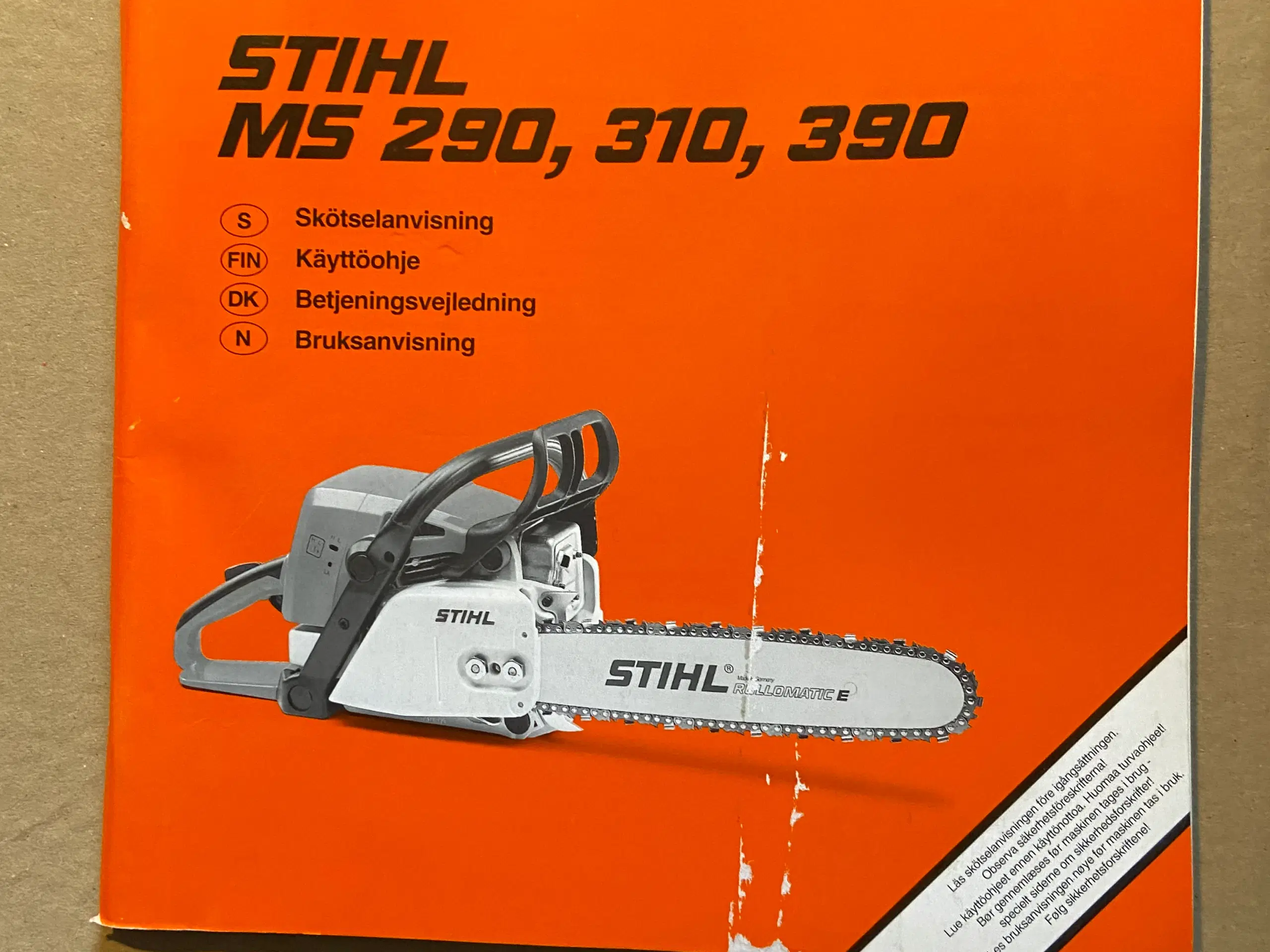 Stihl motorsav instruktionsbog