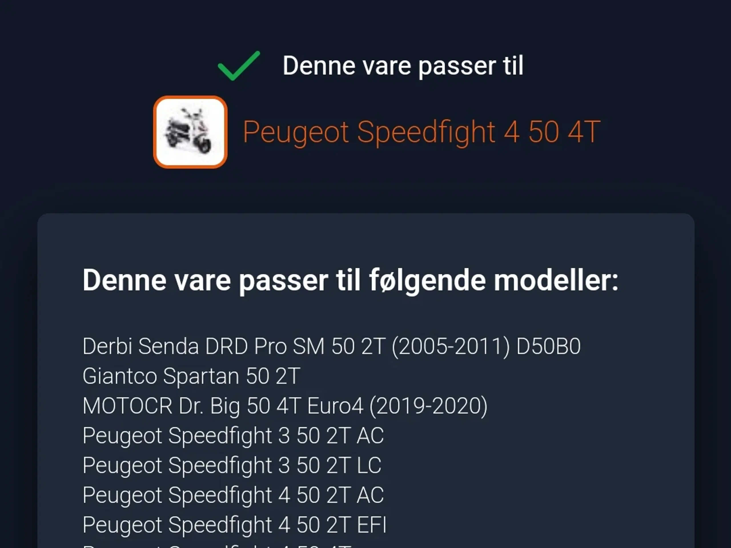 Bremse klodser Peugeot speedfight 4 4T