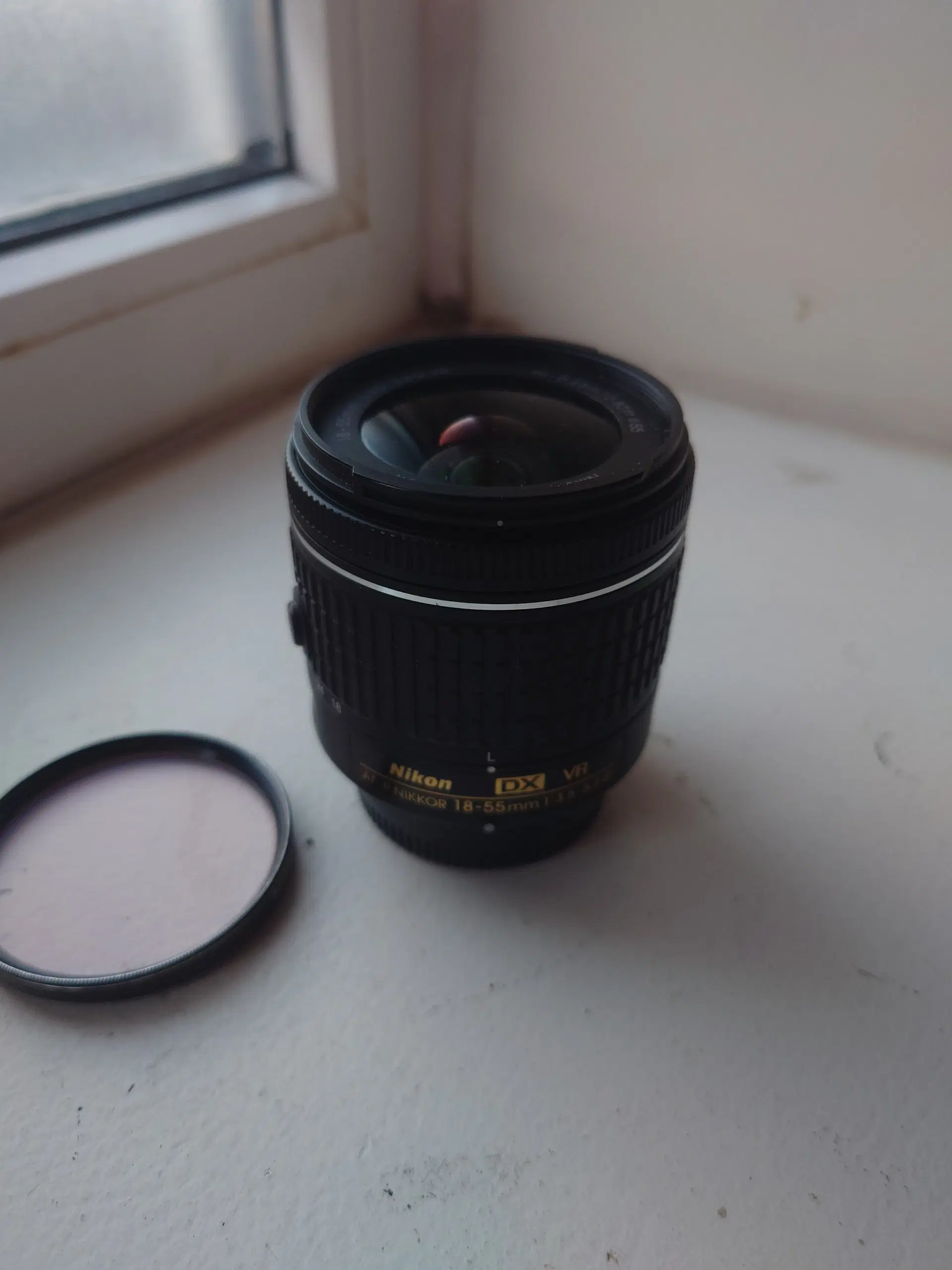 Nikon af-p 18-55mm objektiv m UV-filter