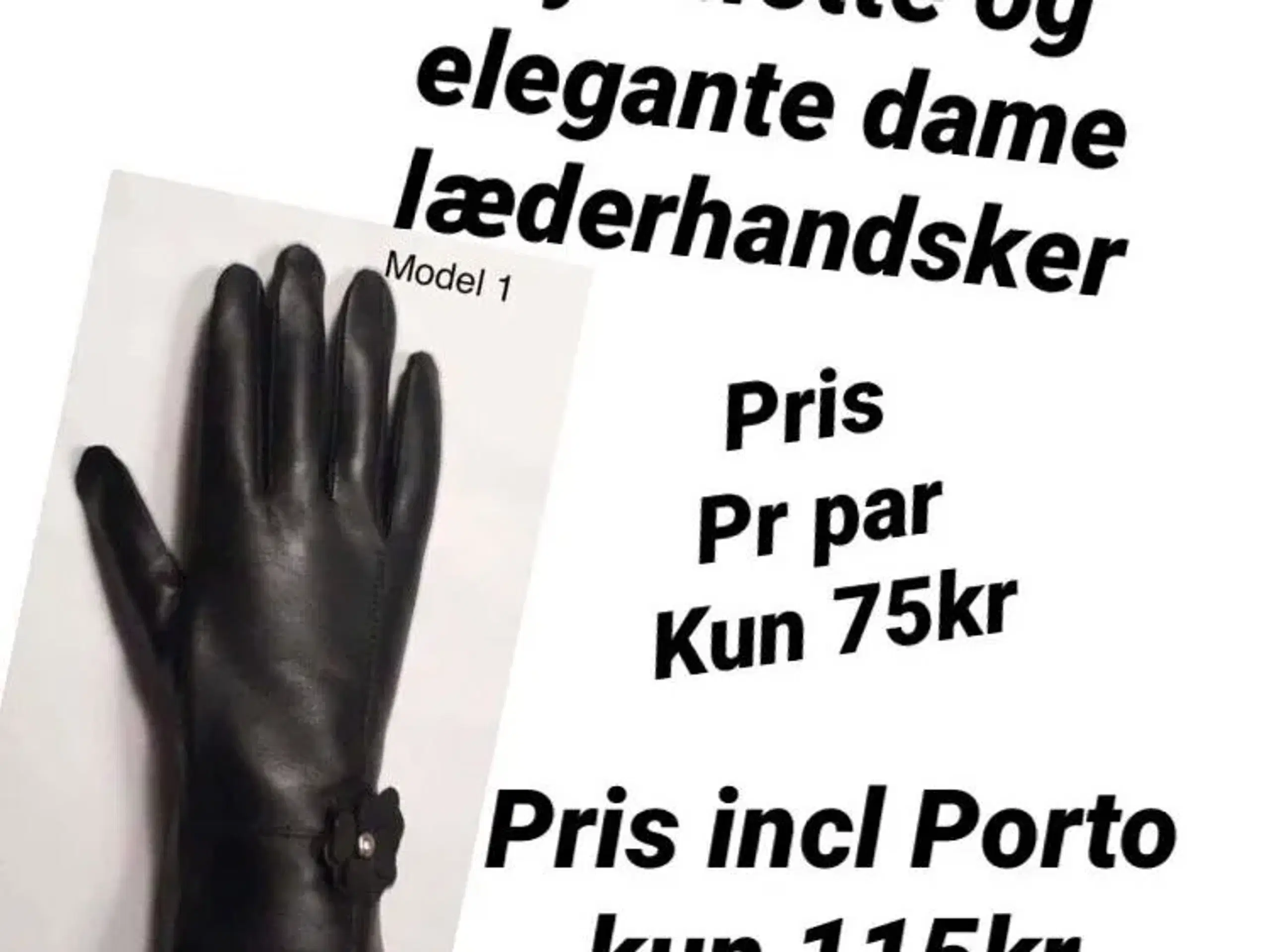 Nye flotteelegante dame læderhandsker