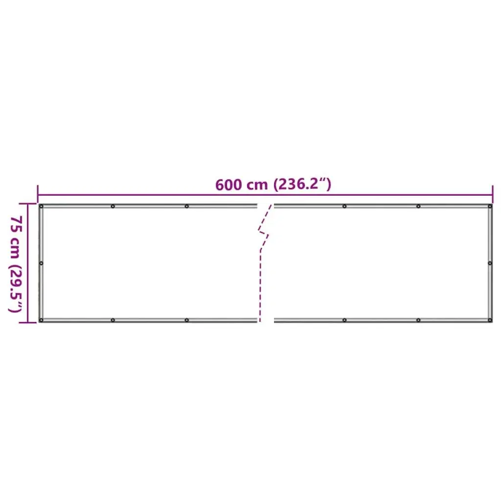 Balkonafskærmning HDPE 75x600 cm antracitgrå