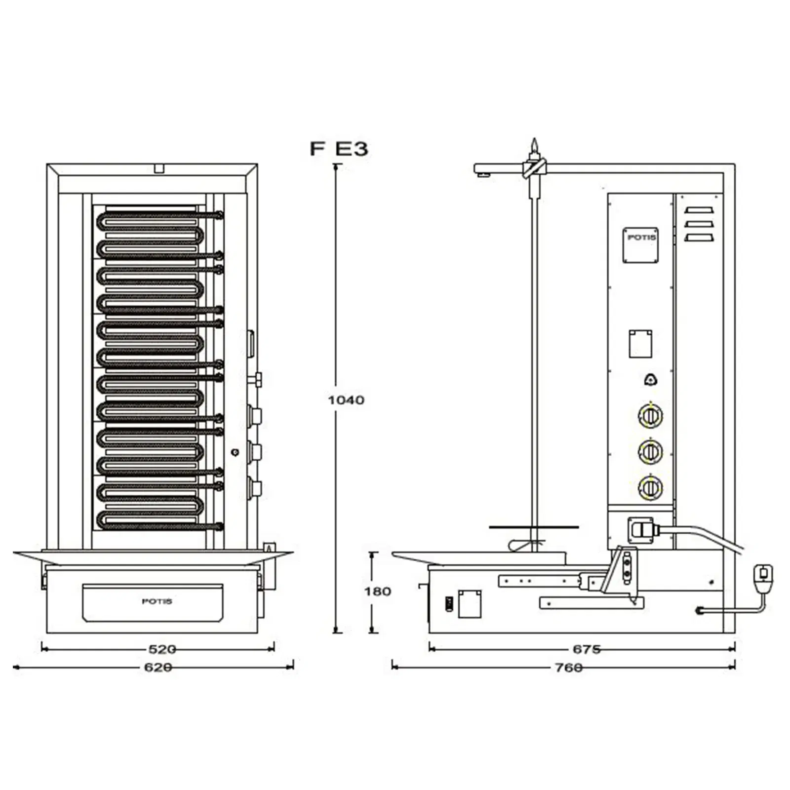 Potis Grill F E3 50 kg