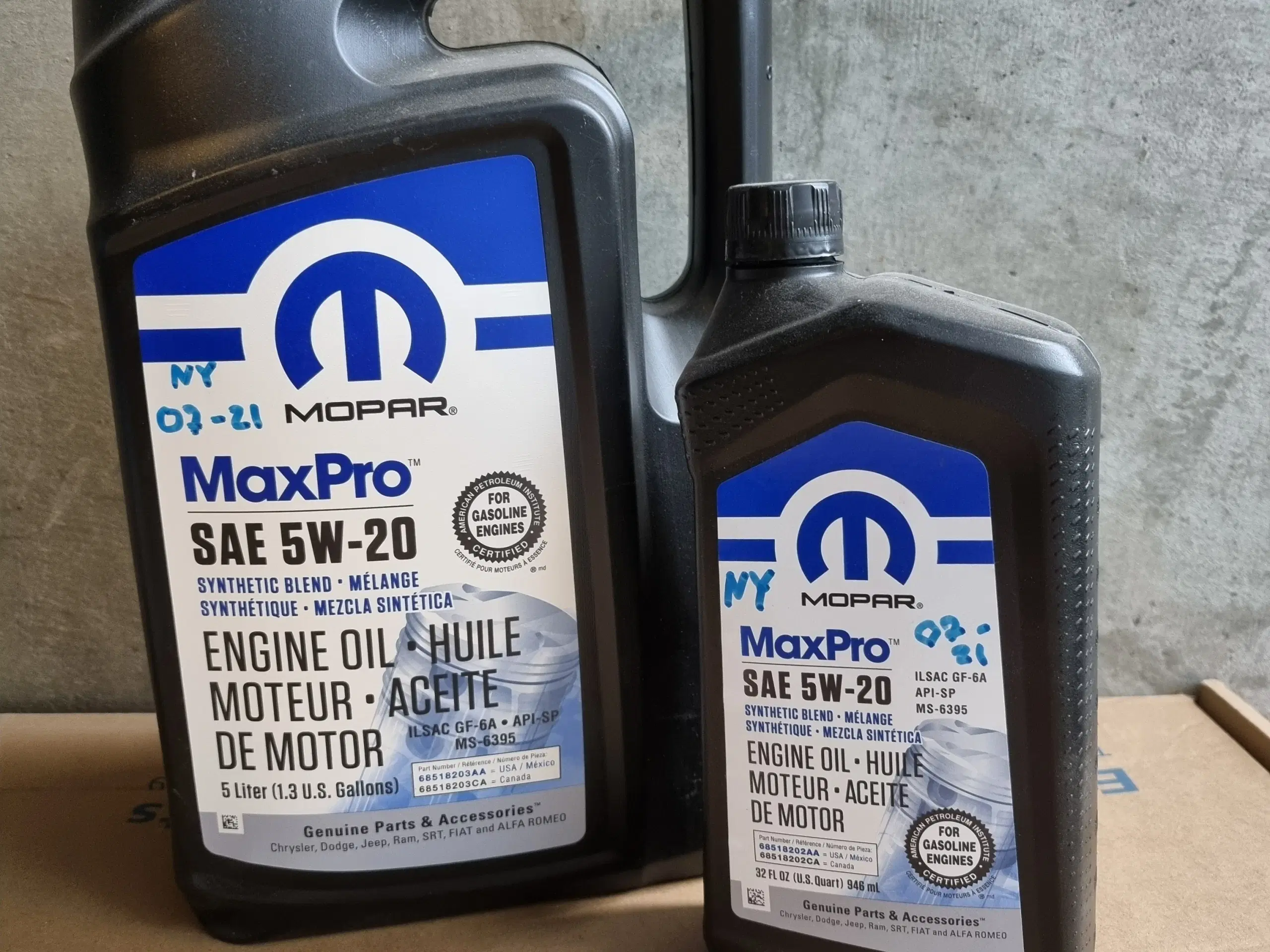 MOPAR 5W-20 motorolie + oliefilter MO-090