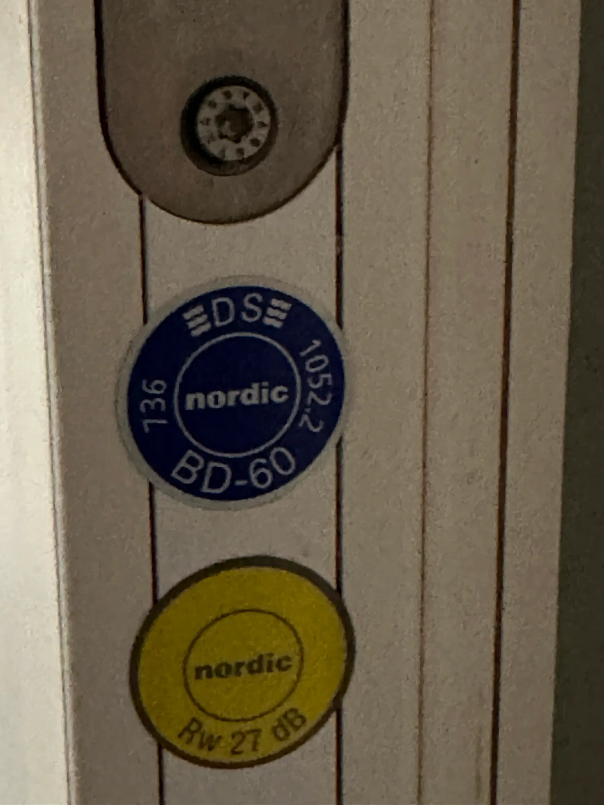 Nordicdoor massiv indvendig dobbelt dør bd60 db25 melamin 1520x2552mm hvid