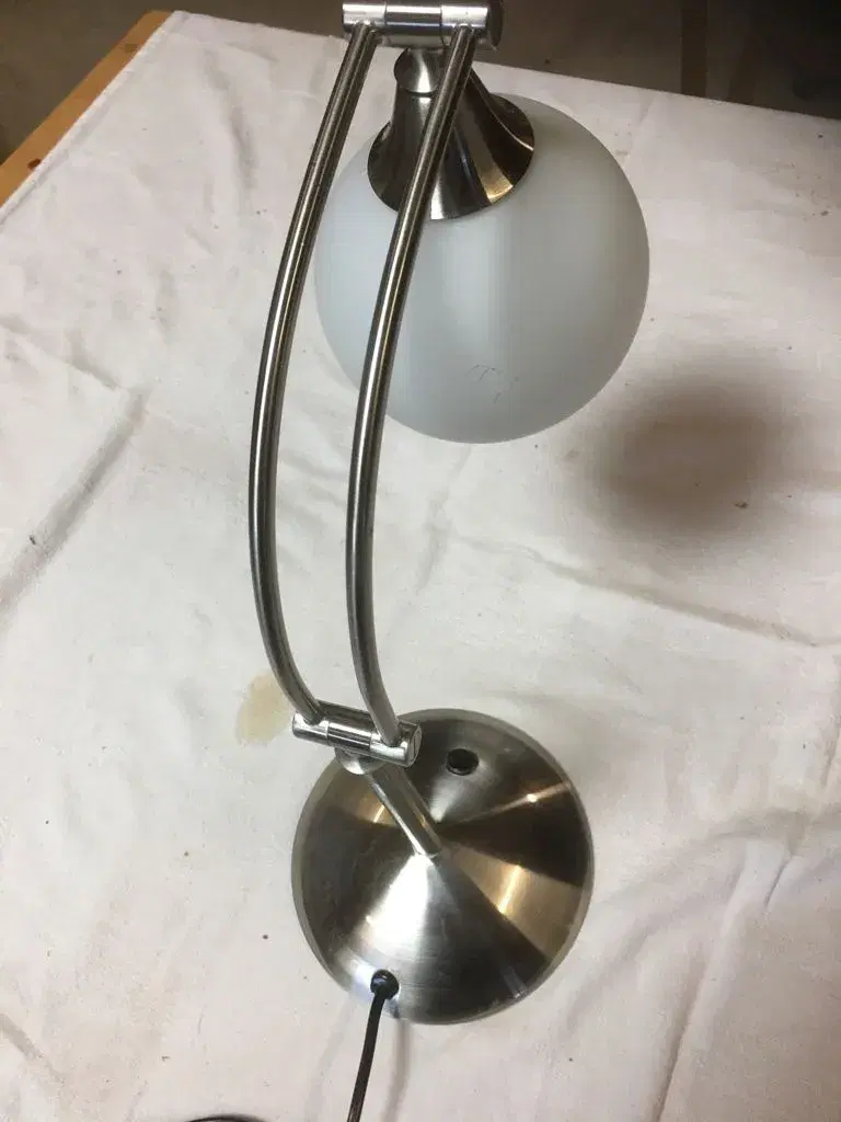 Rustfri bordlampe m Pære