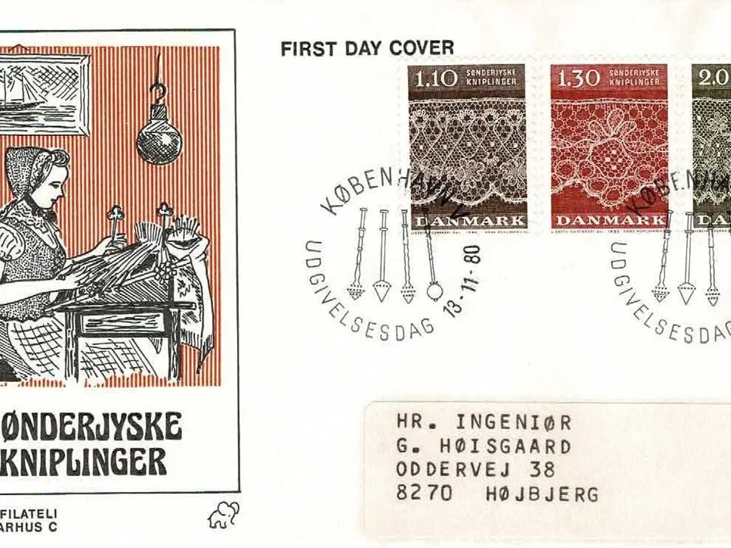 Danmark 1980 Kniplinger; Førstedagskuvert