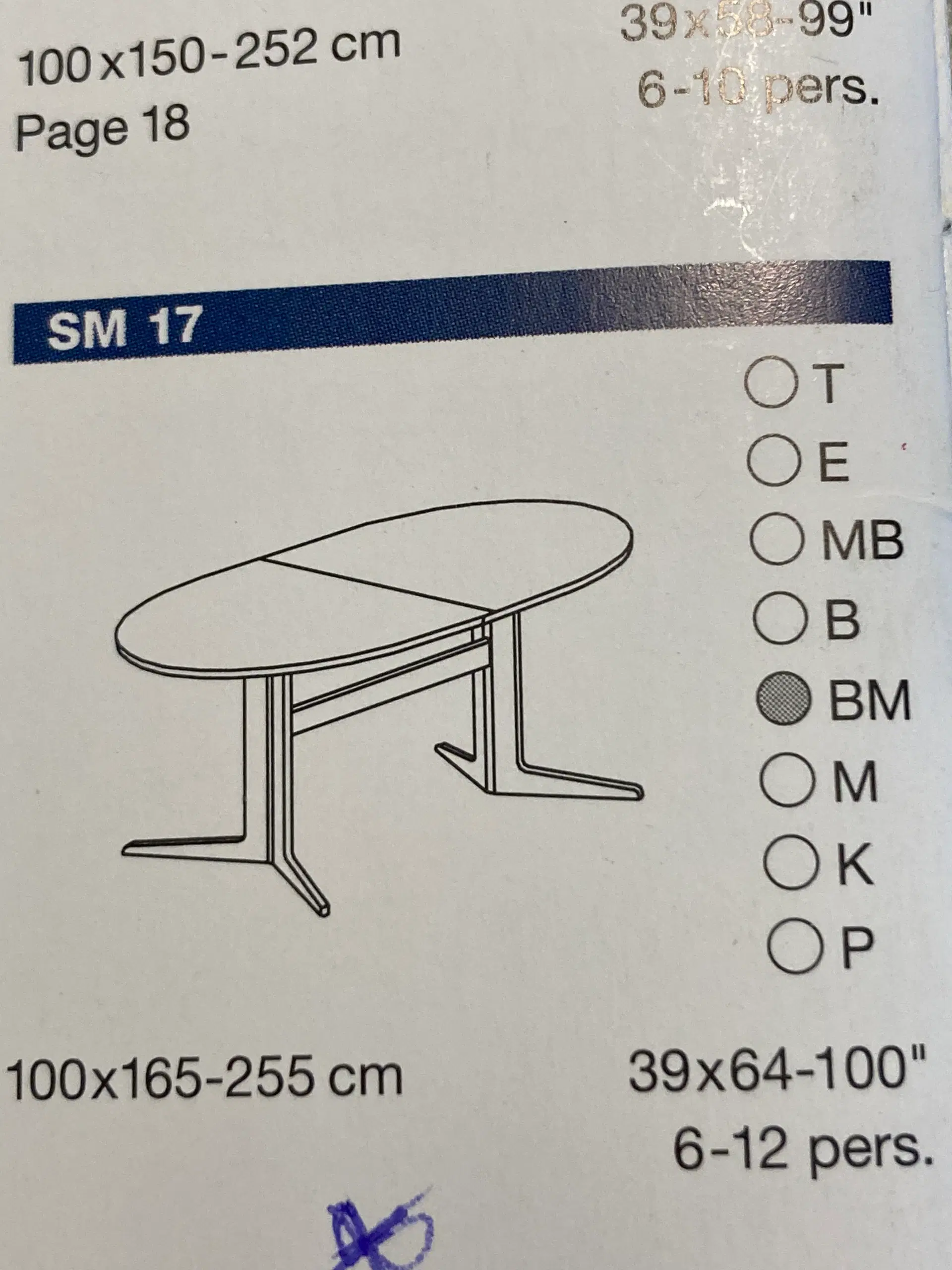 Spisebord m 4 stole fra Skovby
