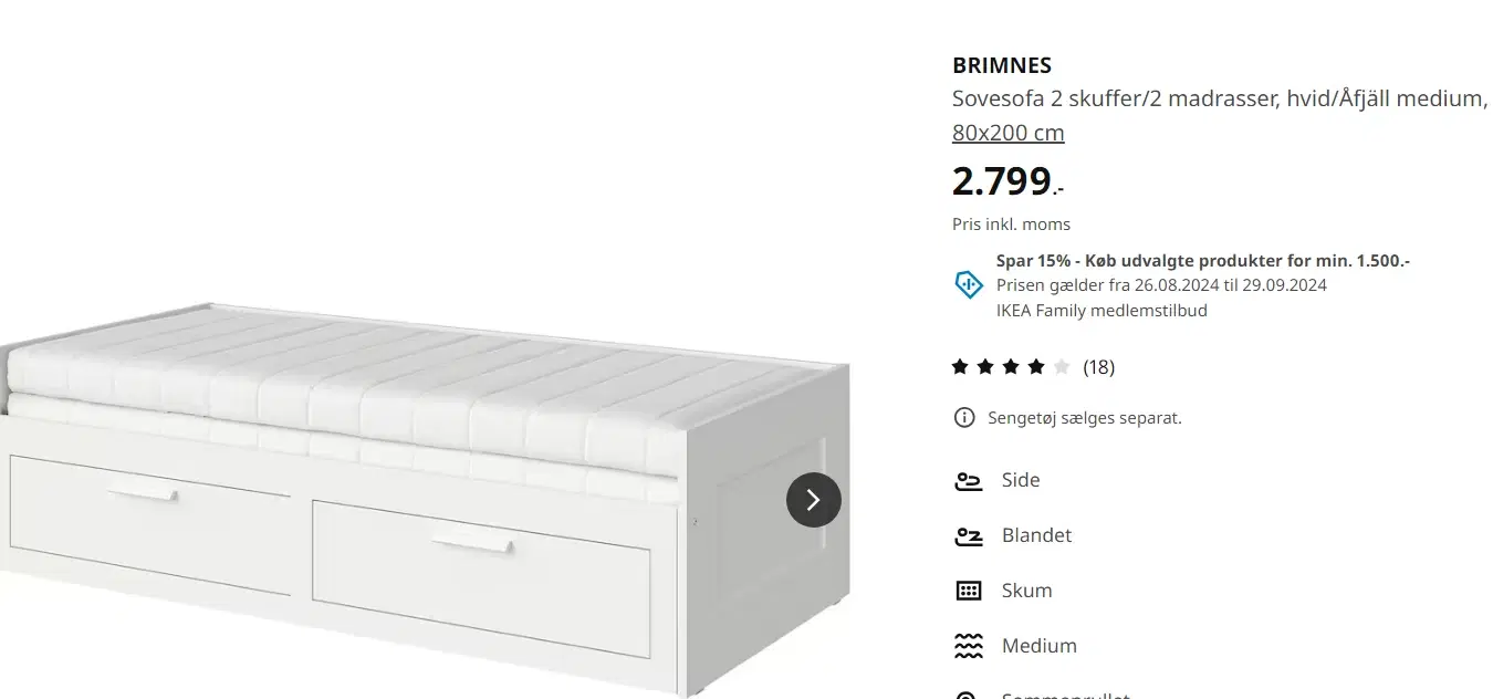 Brimnes Sofesofa fra Ikea