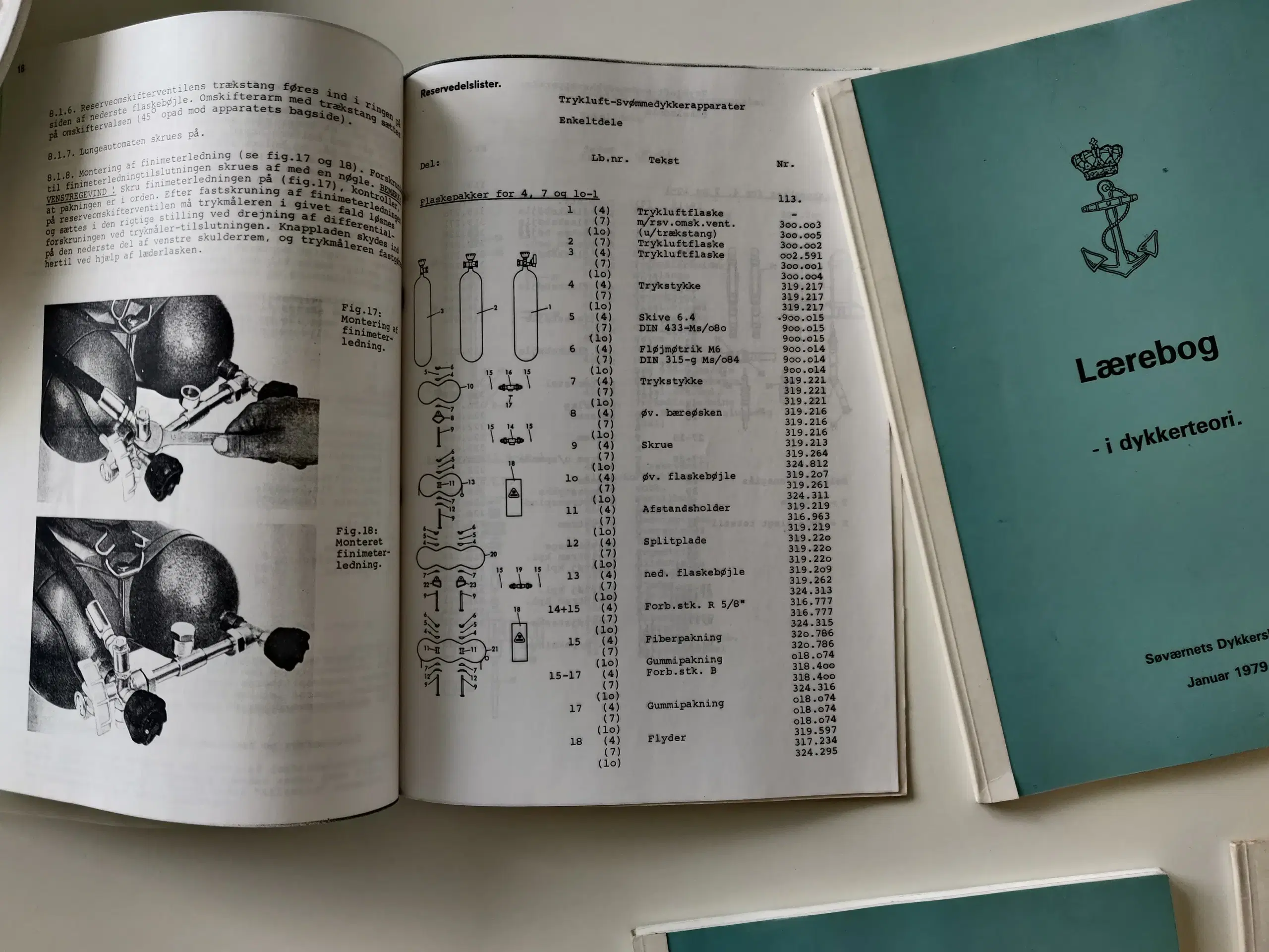søværnets dykkerskole -  undervisningshæfter