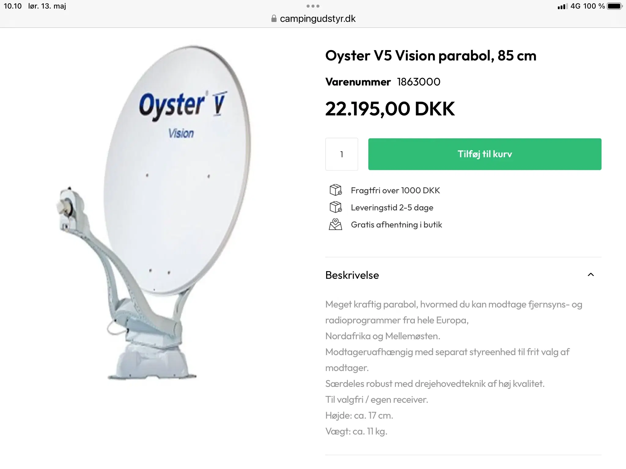 OYSTER V  satellit 85 cm