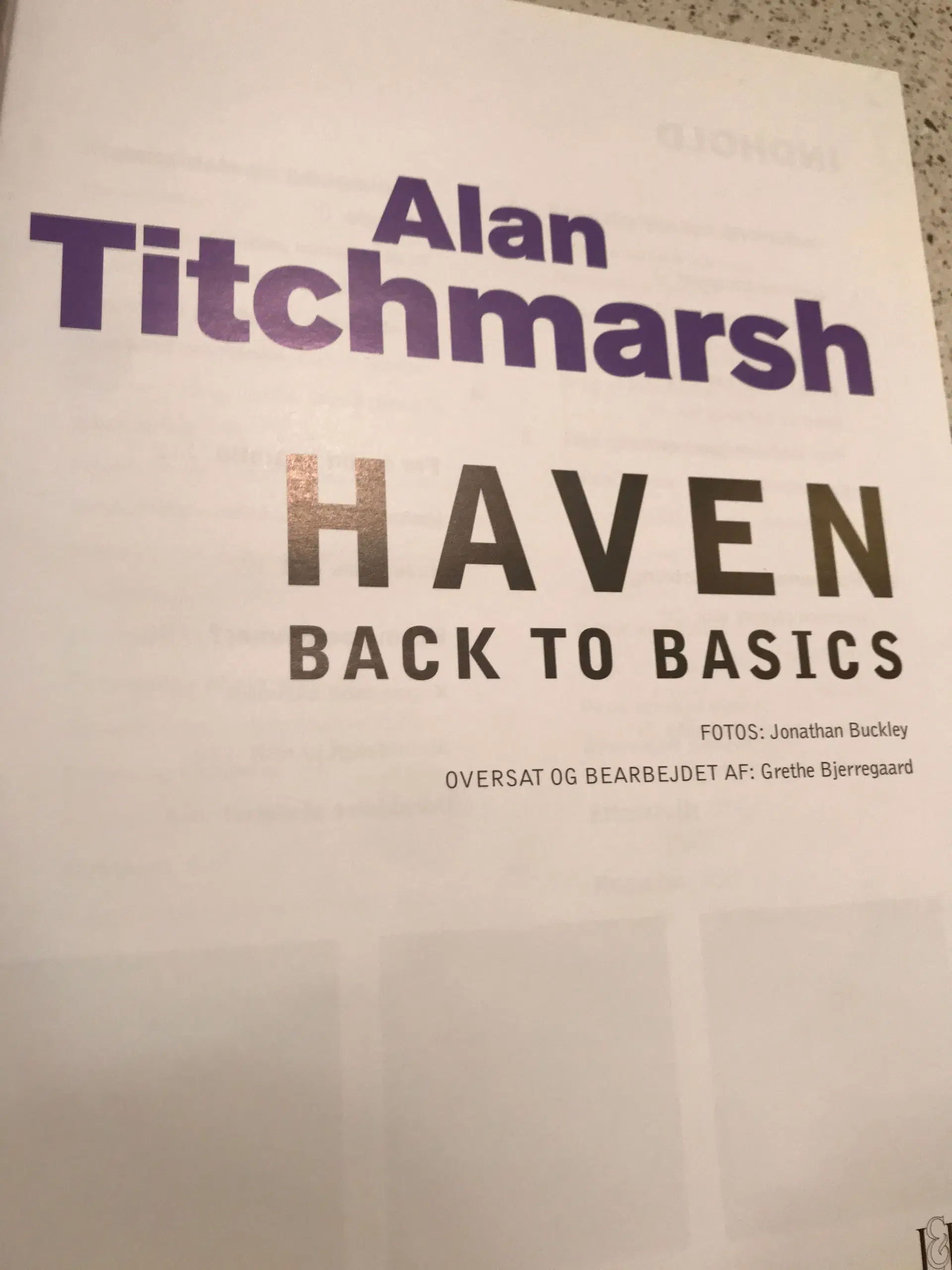 Haven-back to basics" af A Titchmarsh