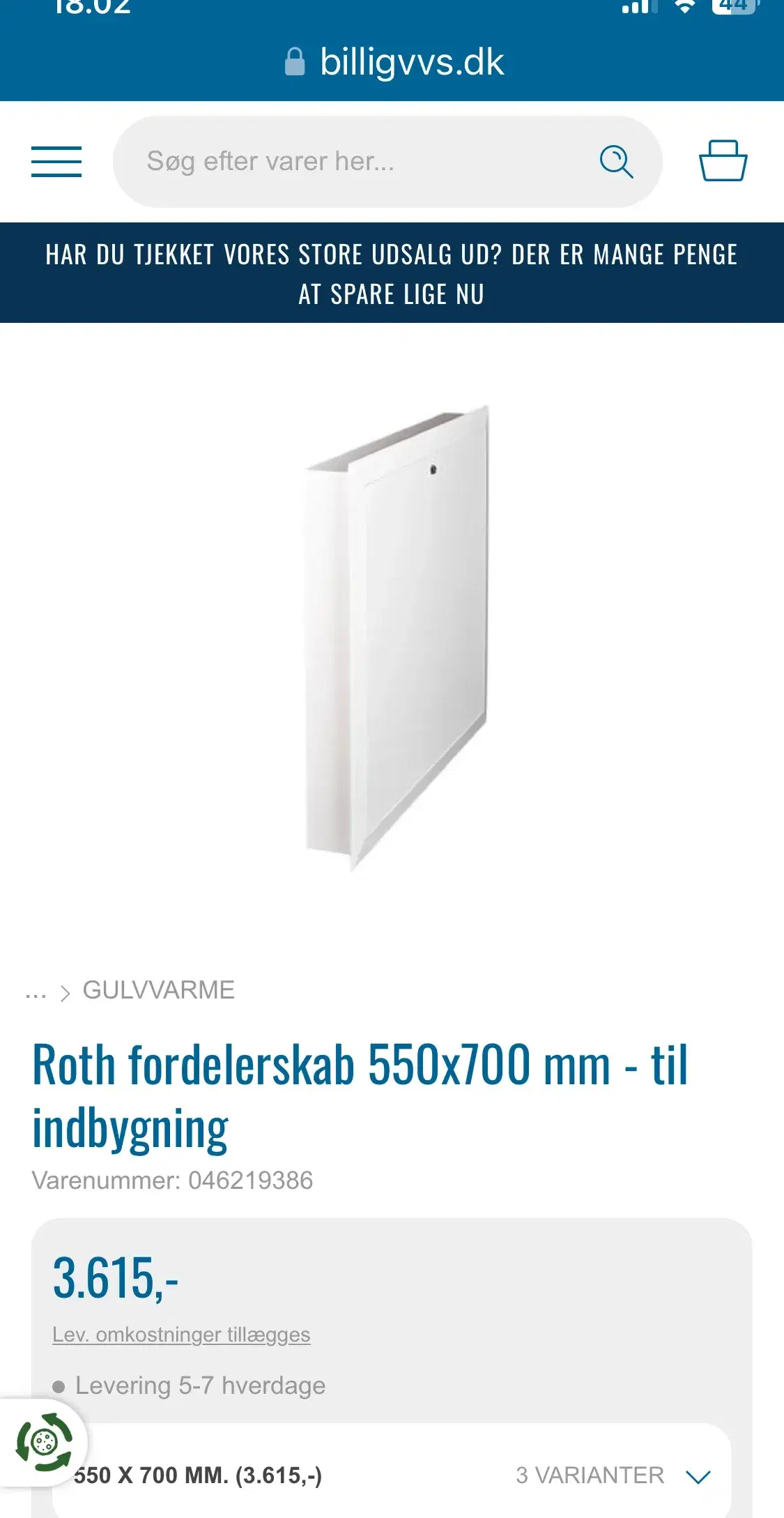 Roth fordelerskab 550x700 mm