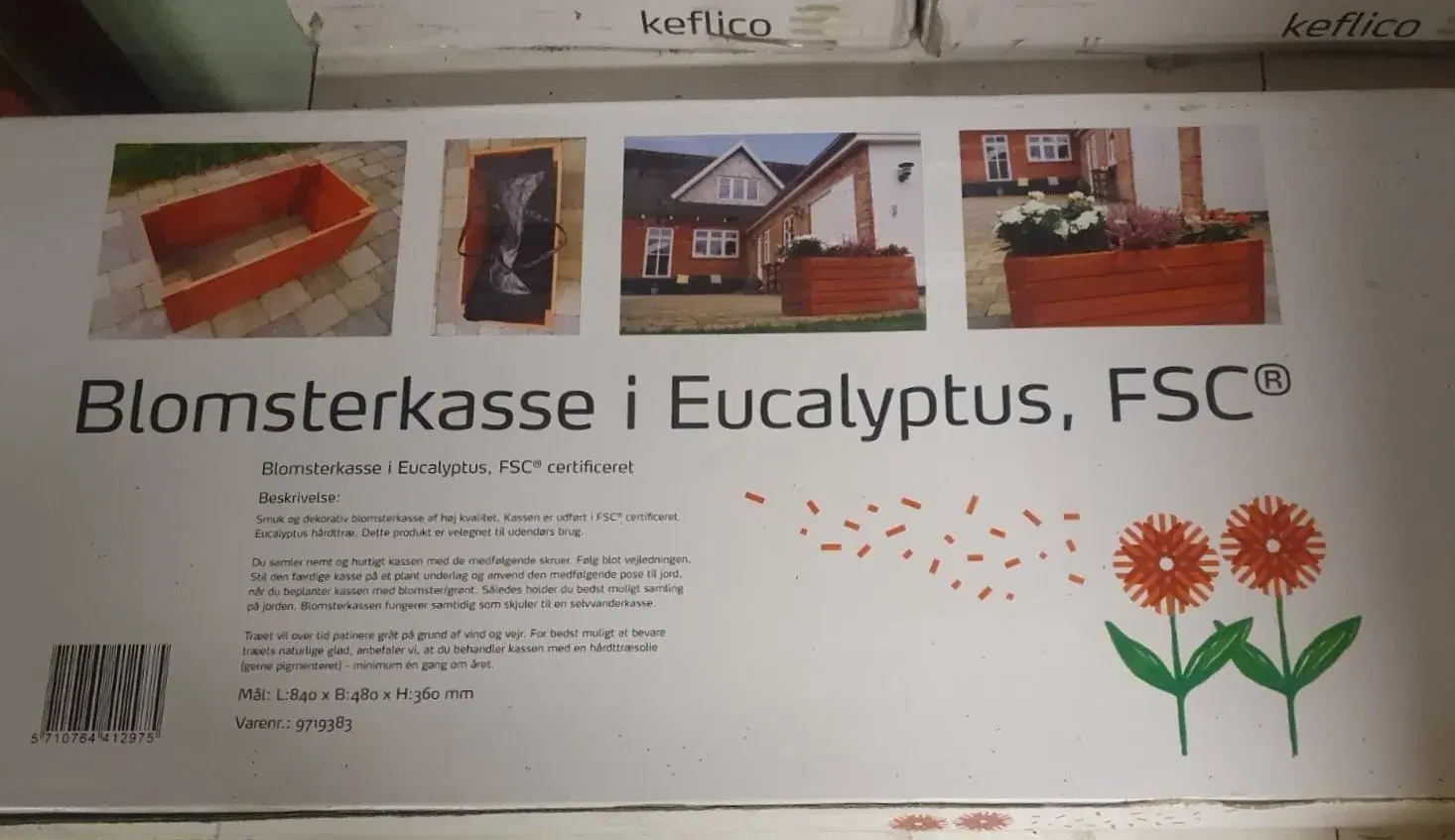 Blomsterkasser i Eucalyptus hårdtræ