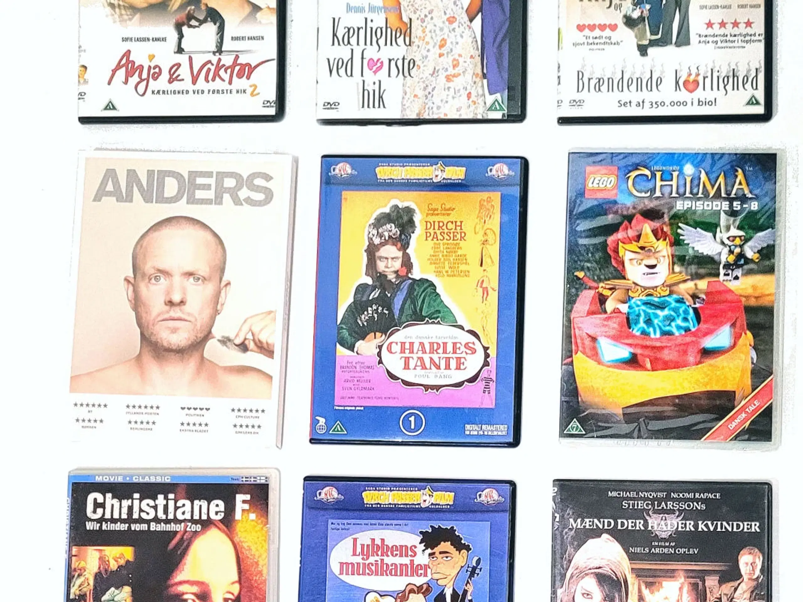 54 DVD Danske Film Tegnefilm og Serier