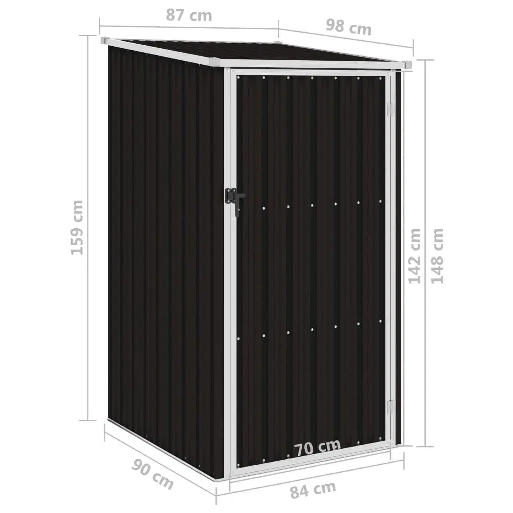 Haveskur 87x98x159 cm galvaniseret stål brun