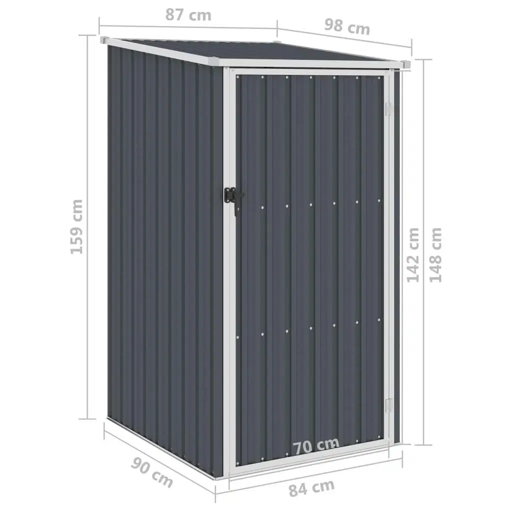 Haveskur 87x98x159 cm galvaniseret stål antracitgrå