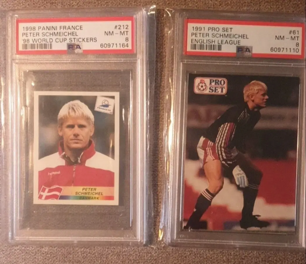 Peter Schmeichel psa 8 fodbold kort 2 stk