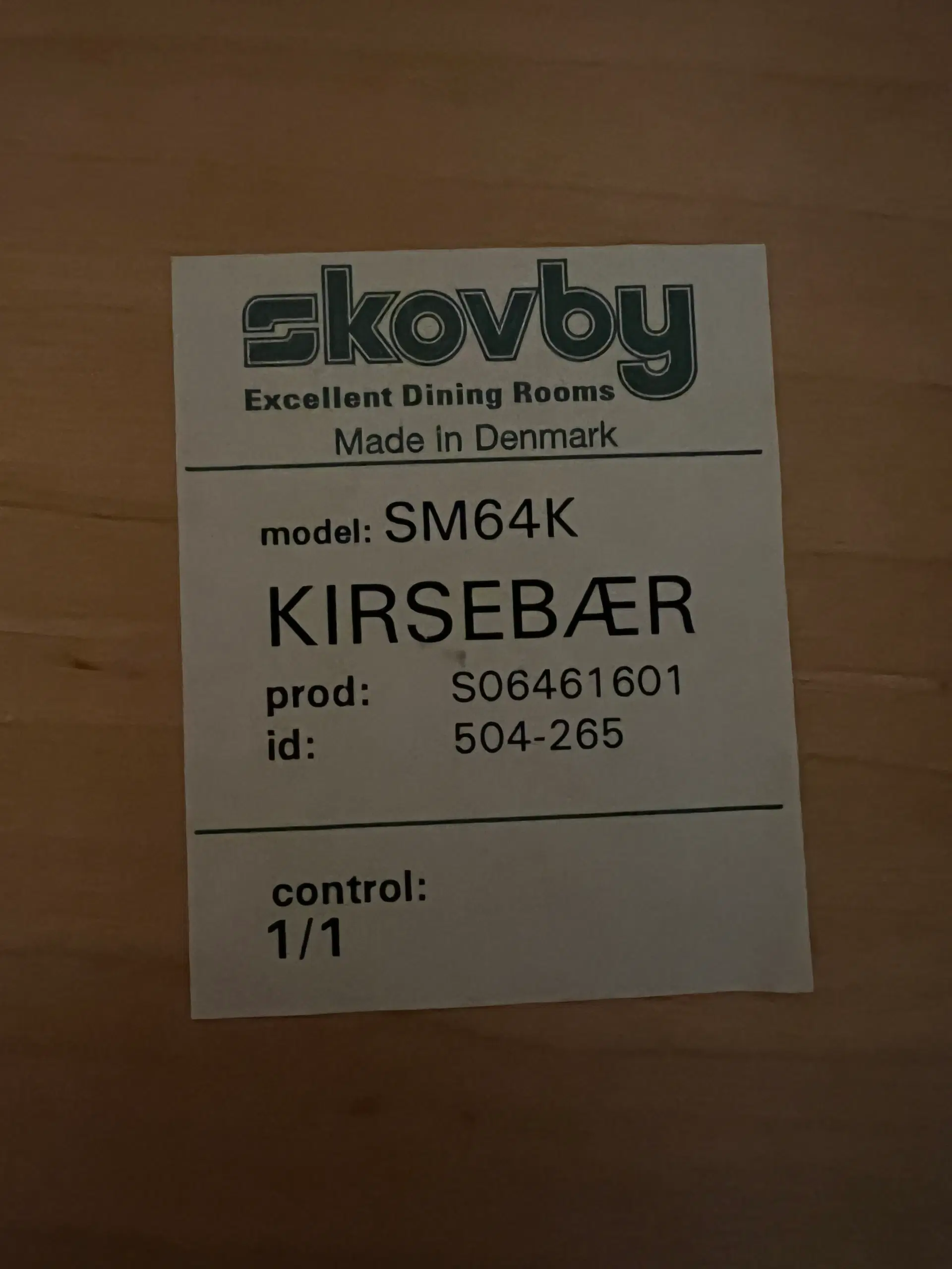 Skovby kirsebær spisebord + 6 stole