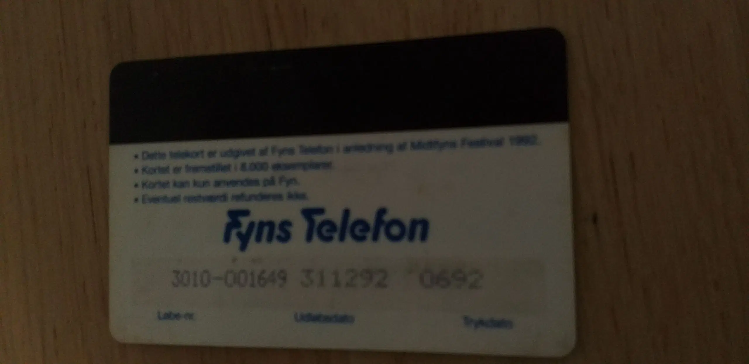 Telefon kort Midtfyns festival 1992