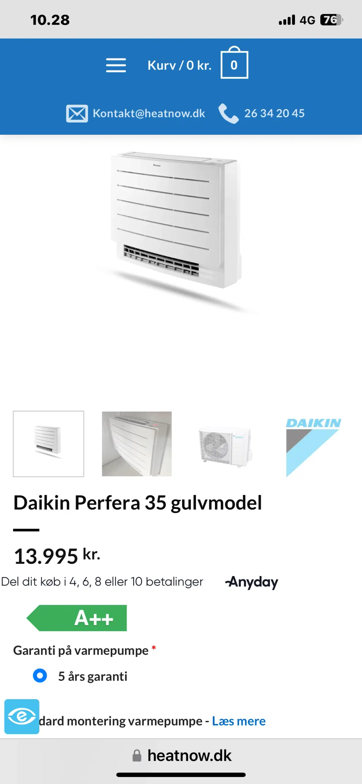 Daikin luft til luft gulvmodel