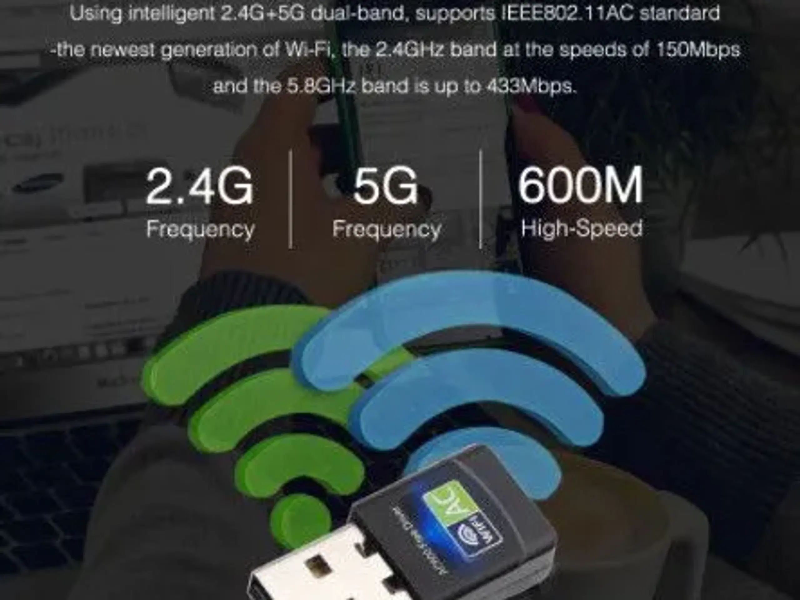 USB WiFi Adapter 600 Mbps Wi Fi