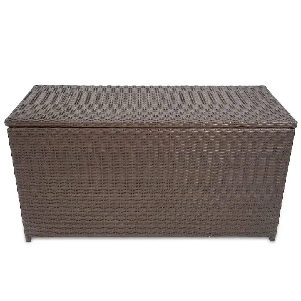 Udendørs opbevaringkasse brun 120x50x60 cm polyrattan