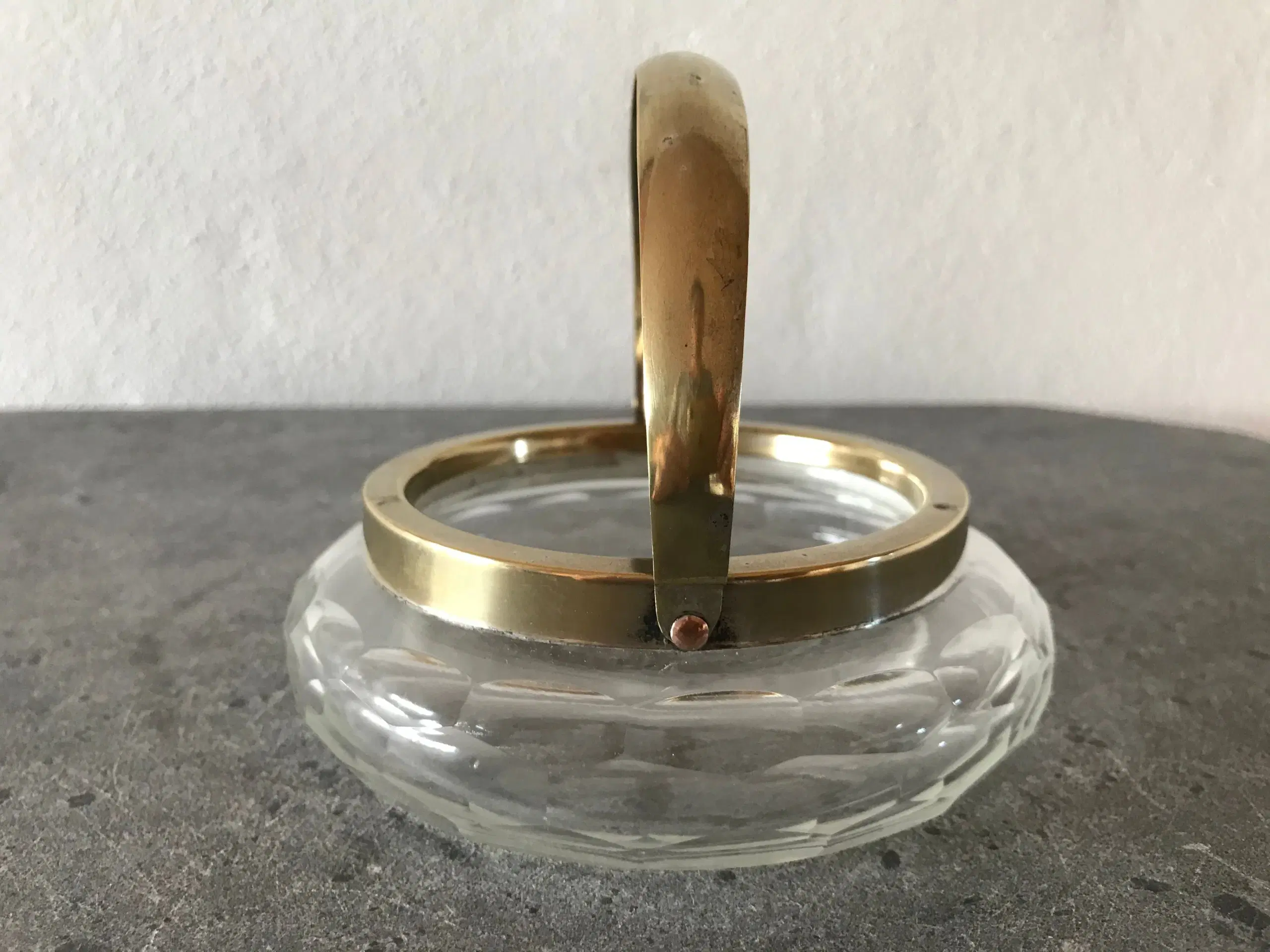 Lille glasskål med messing (vintage)