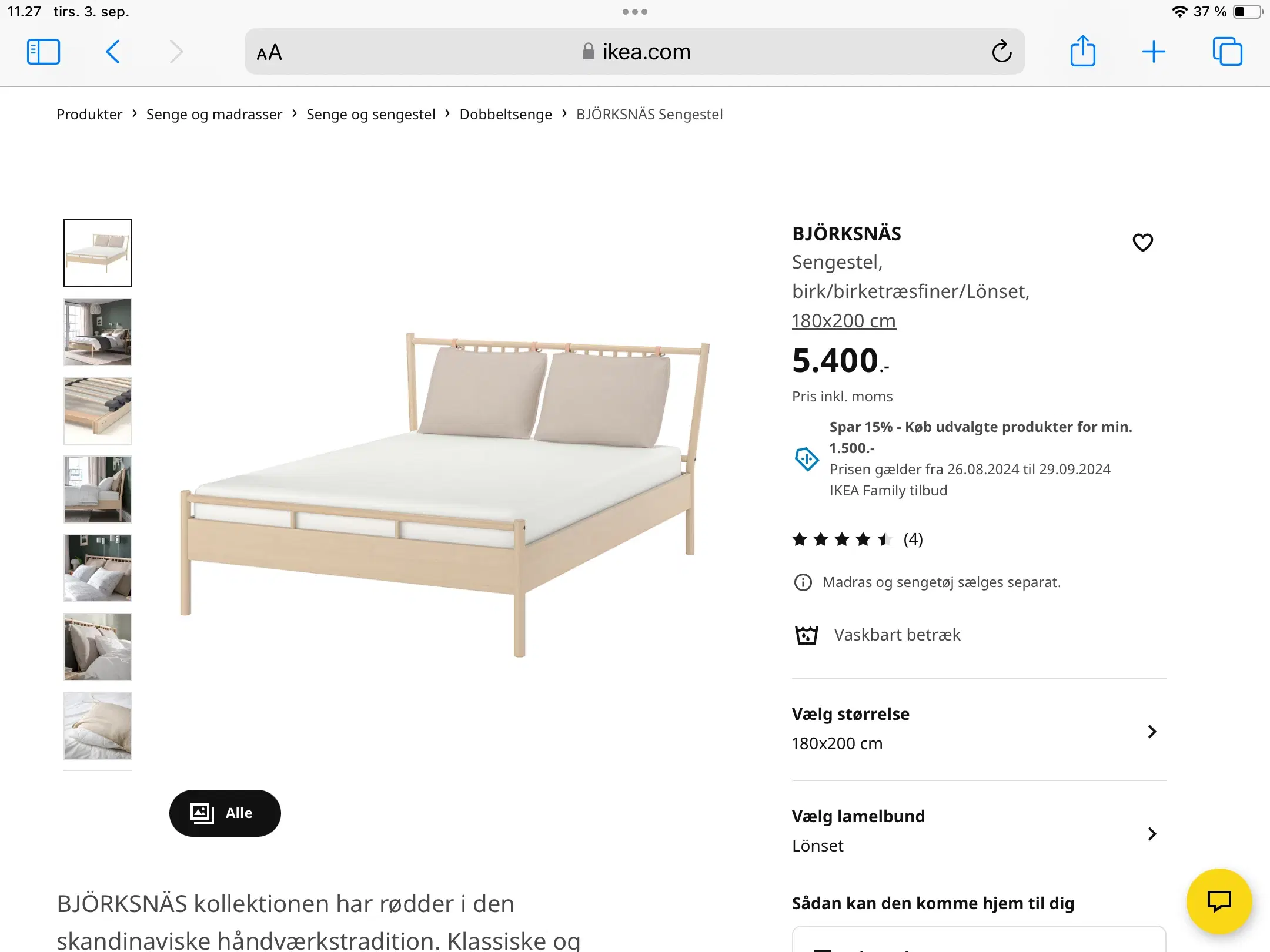 Sengestel m lamelbunde Ikea