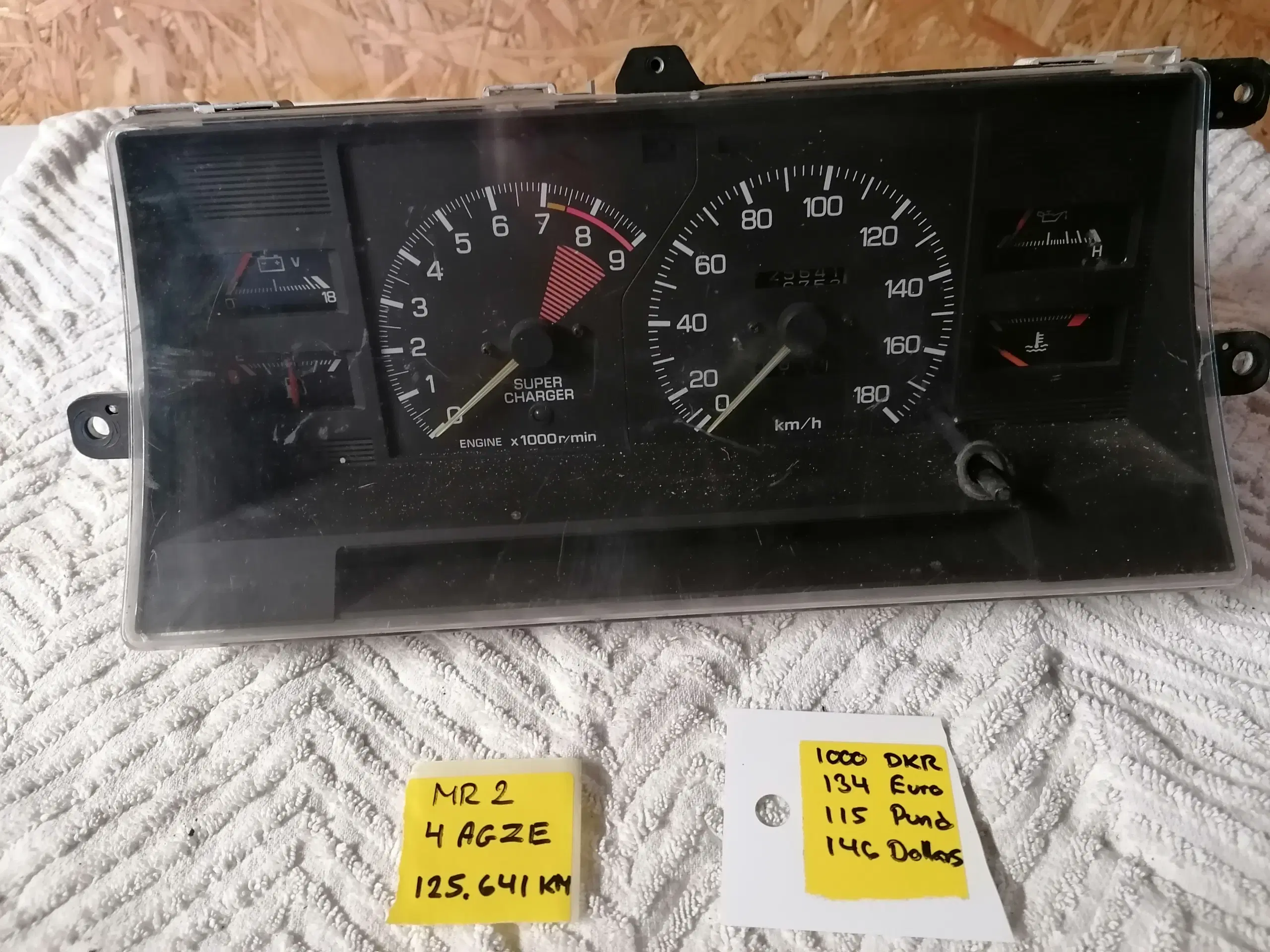 Toyota MR2 mk1 Super Charger speedometer