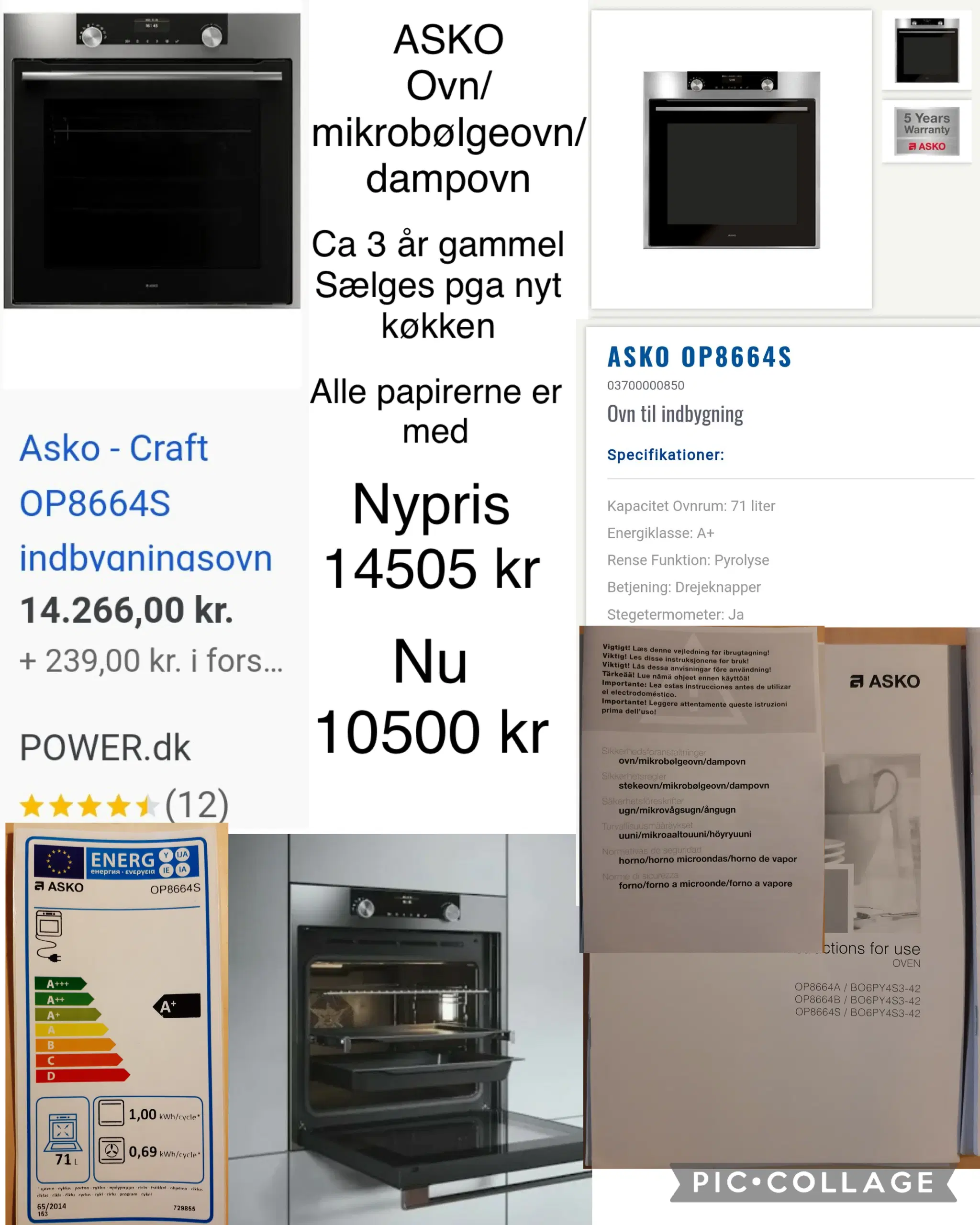 ASKO ovn/dampovn/mikrobølgeovn  OP8664S