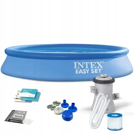 INTEX - Easy Set Pool Set m/12V Filter Pumpe