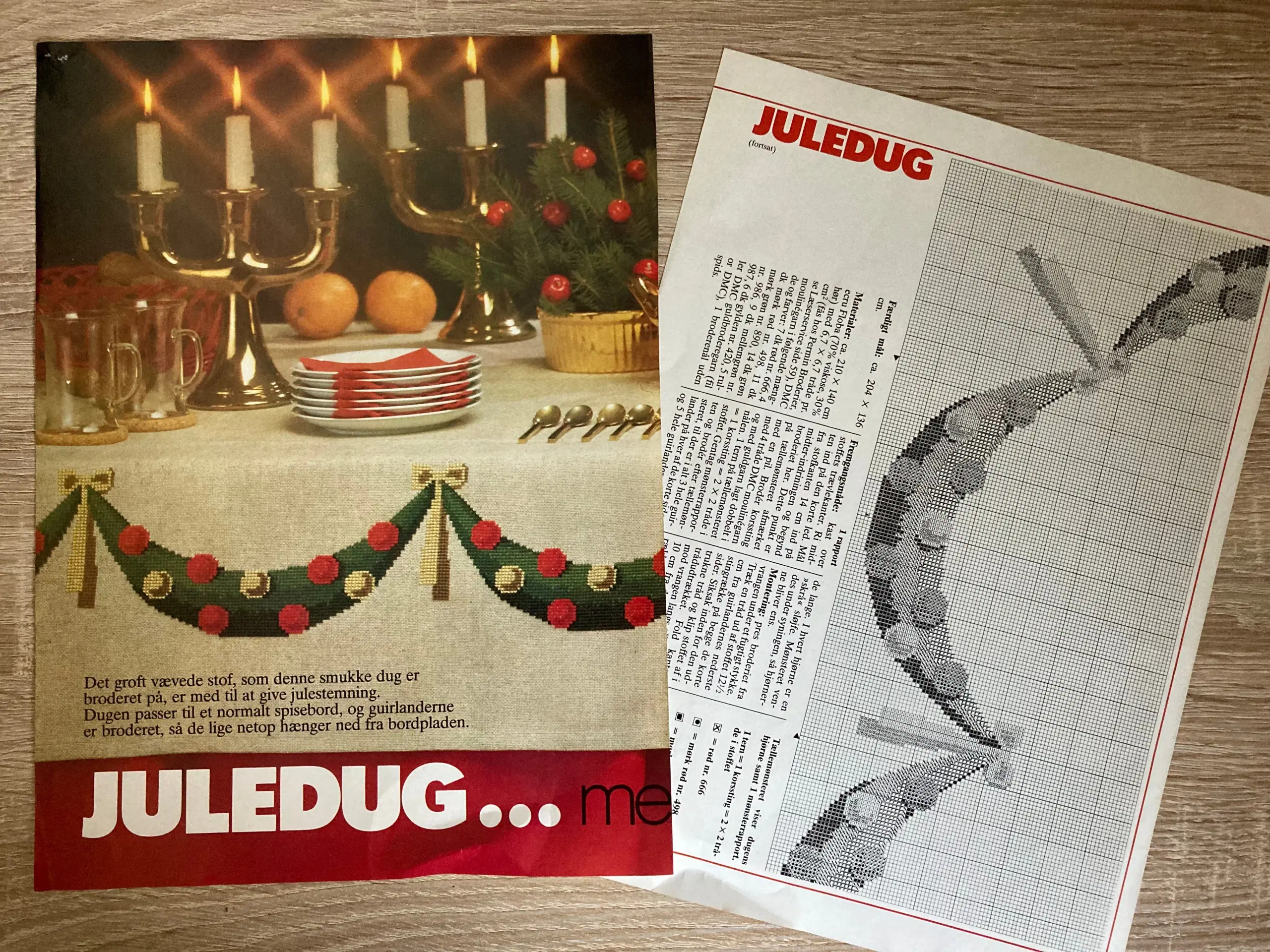 Broderimønster: Juledug med guirlander