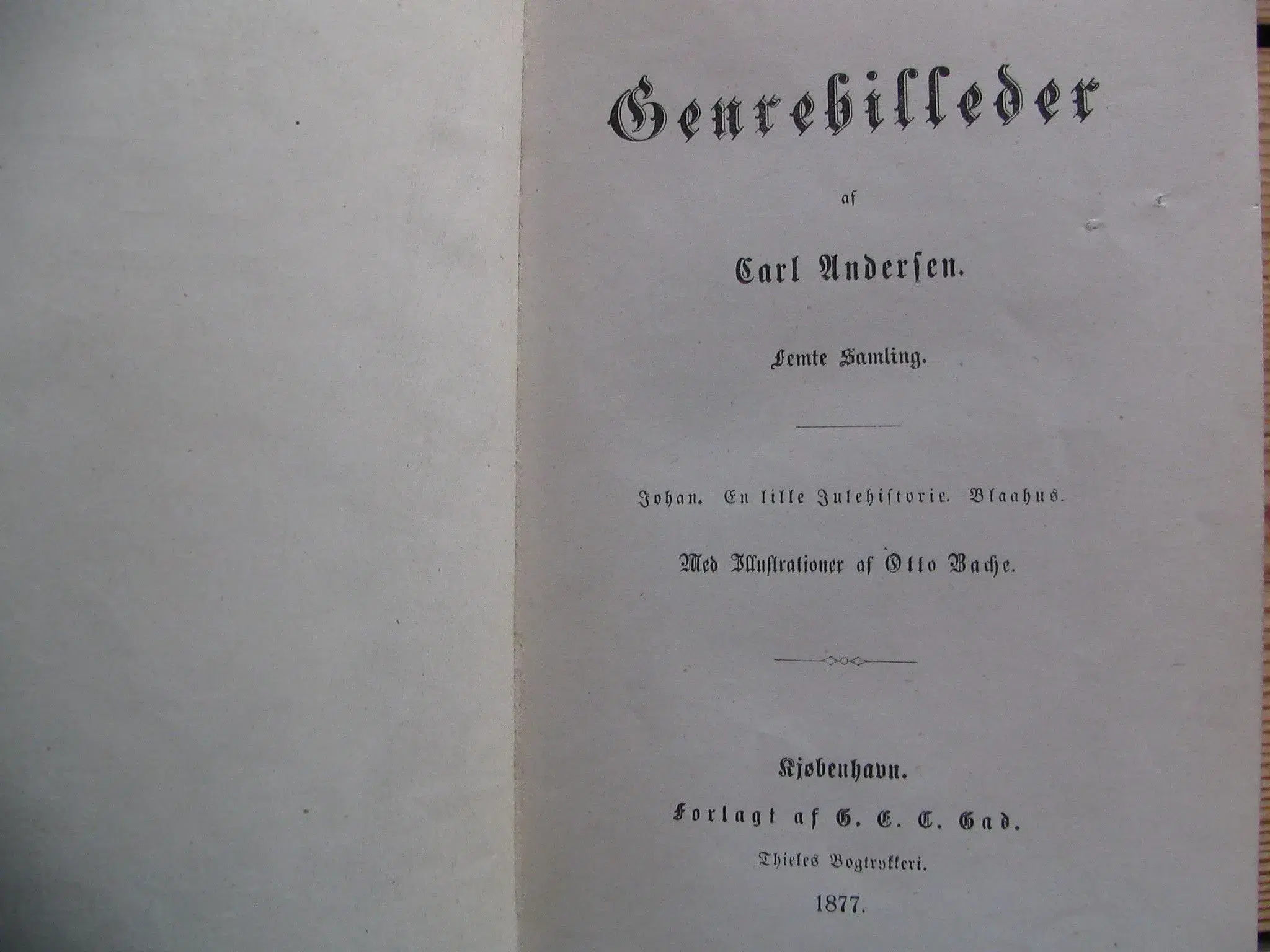 Carl Andersen Genrebilleder fra 1877