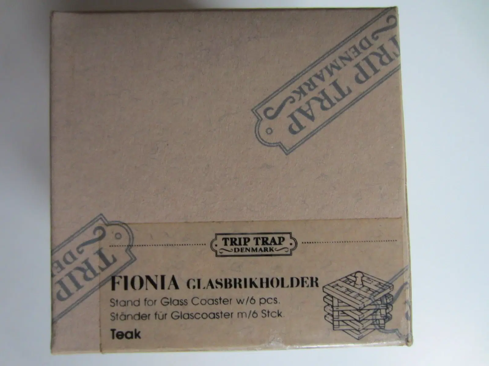 Trip Trap teak træs Coastere FIONIA glasbrikholder